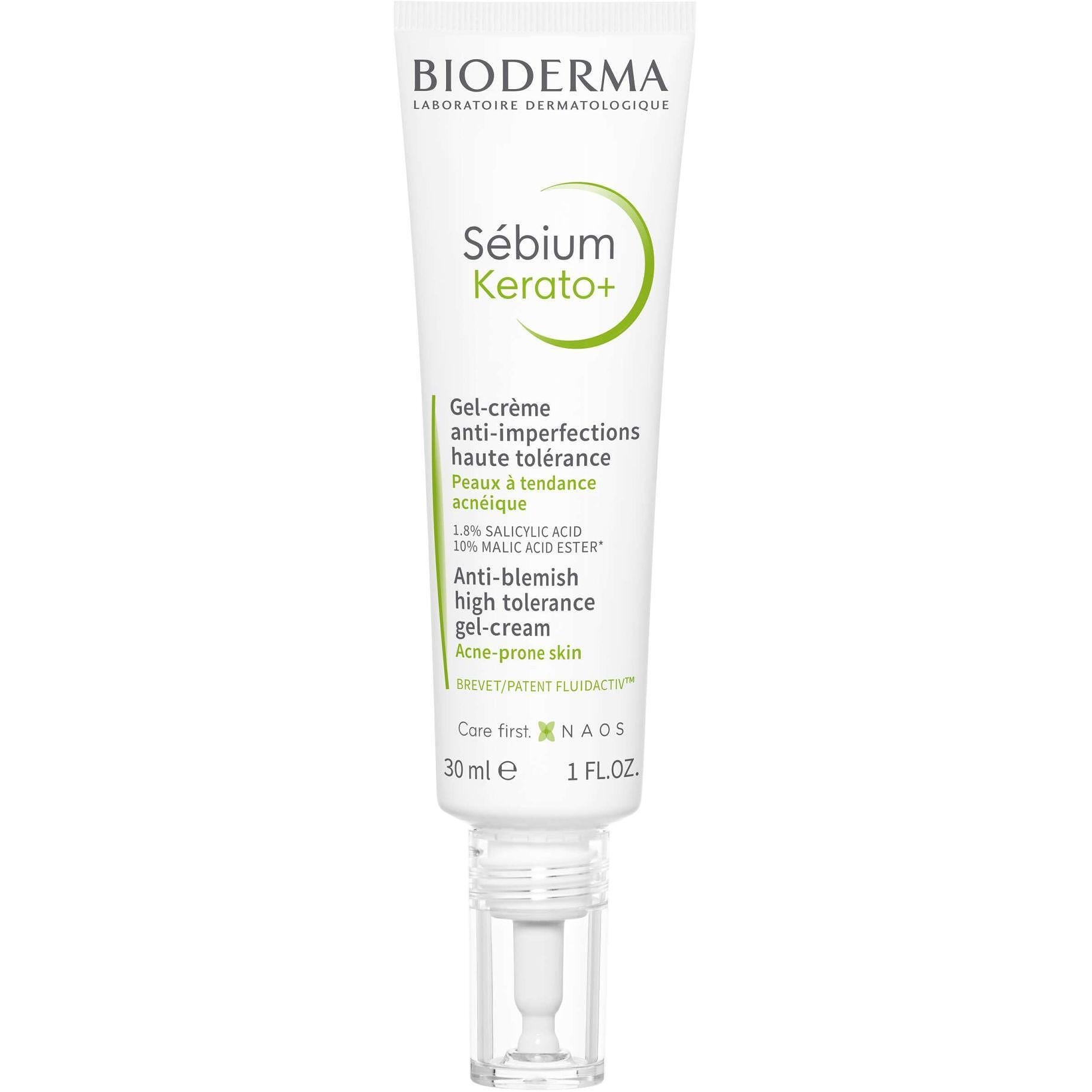 Bioderma Sebium Kerato+ гел-крем против несъвършенства с висока толераннтност за акнеична кожа, 30 мл | Биодерма, Себиум