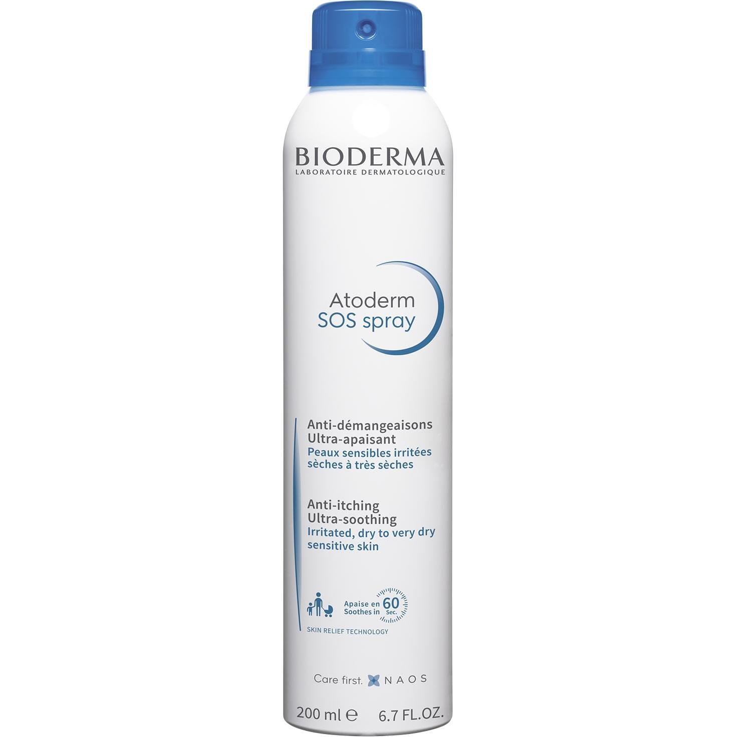 Bioderma Atoderm SOS противосърбежен и силно успокояващ спрей, 200 мл | Биодерма, Атодерм