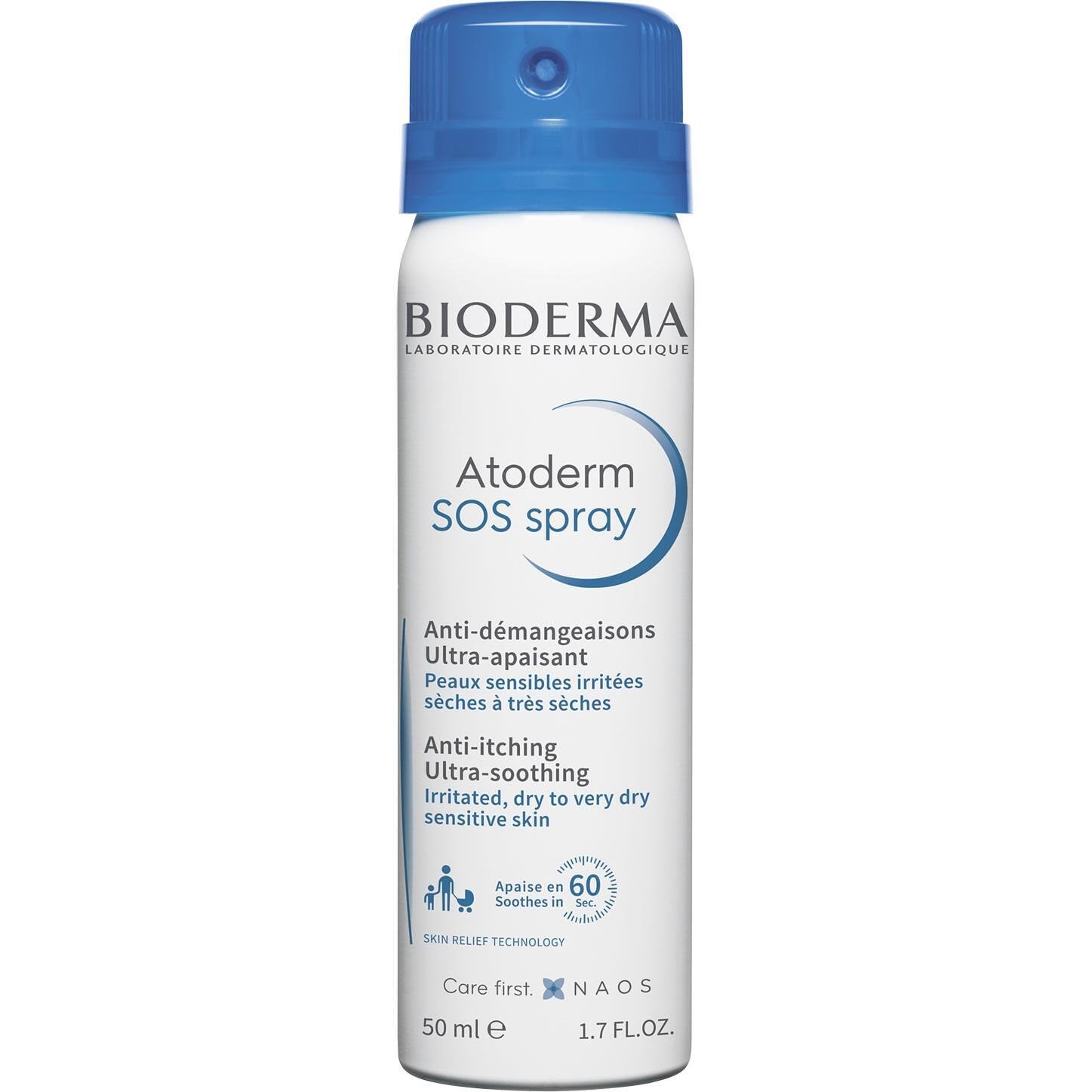 Bioderma Atoderm SOS противосърбежен и силно успокояващ спрей, 50 мл | Биодерма, Атодерм