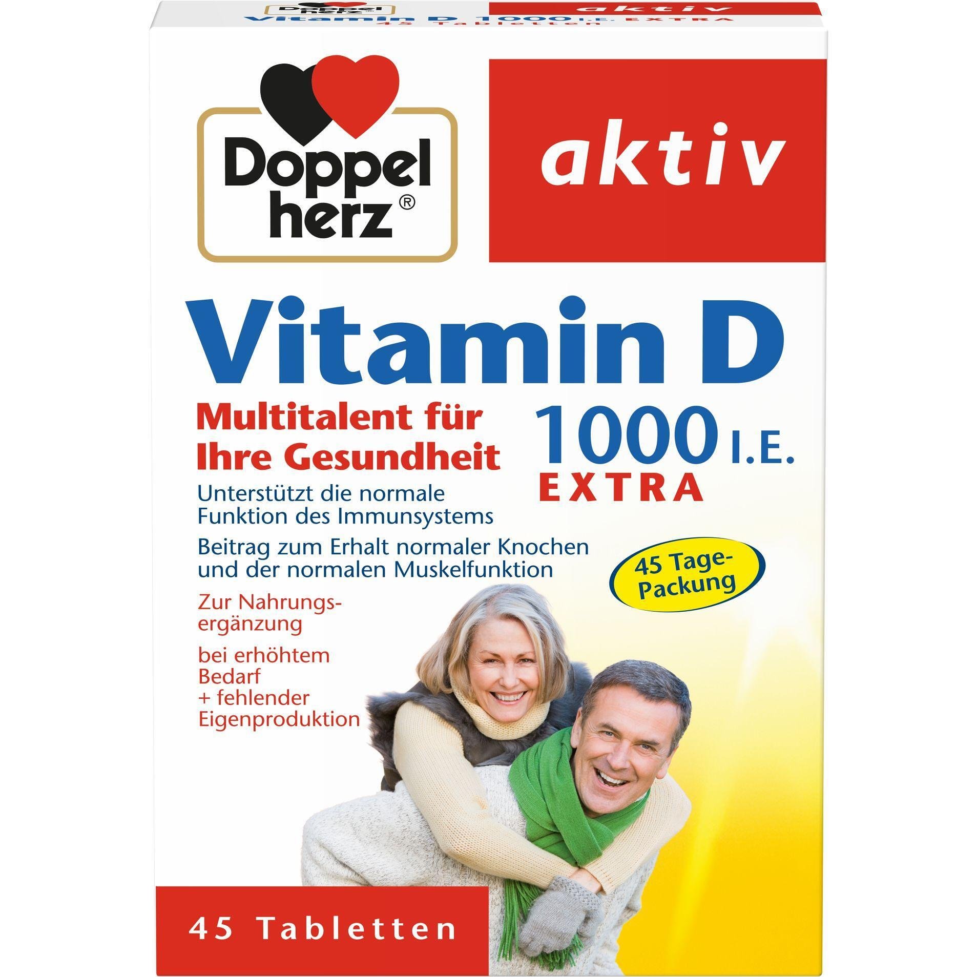 Doppelherz Aktiv witamin D 1000 IU таблетки, 45 бр. | Допелхерц, Актив