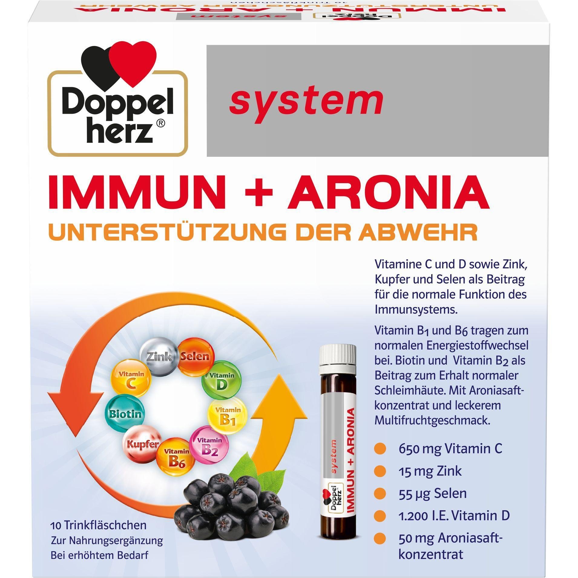 Doppelherz System имун + арония флакони, 10 бр. | Допелхерц, Систем