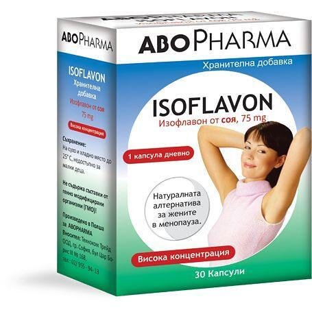 AboPharma изофлавон от соя капсули 75 мг, 30 бр. | Абофарма