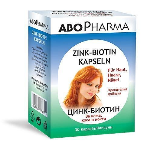 AboPharma цинк-биотин капсули, 30 бр. | Абофарма