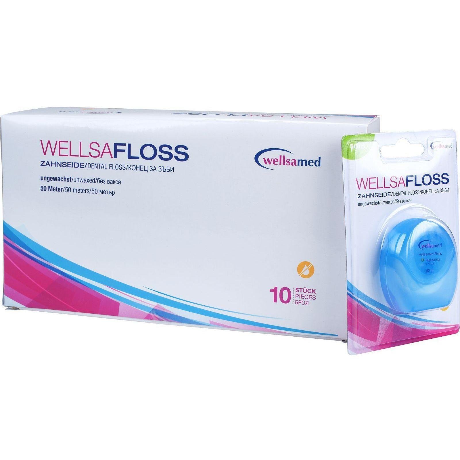 Wellsamed Wellsafloss конец за зъби без вакса, 50 м | Велсамед