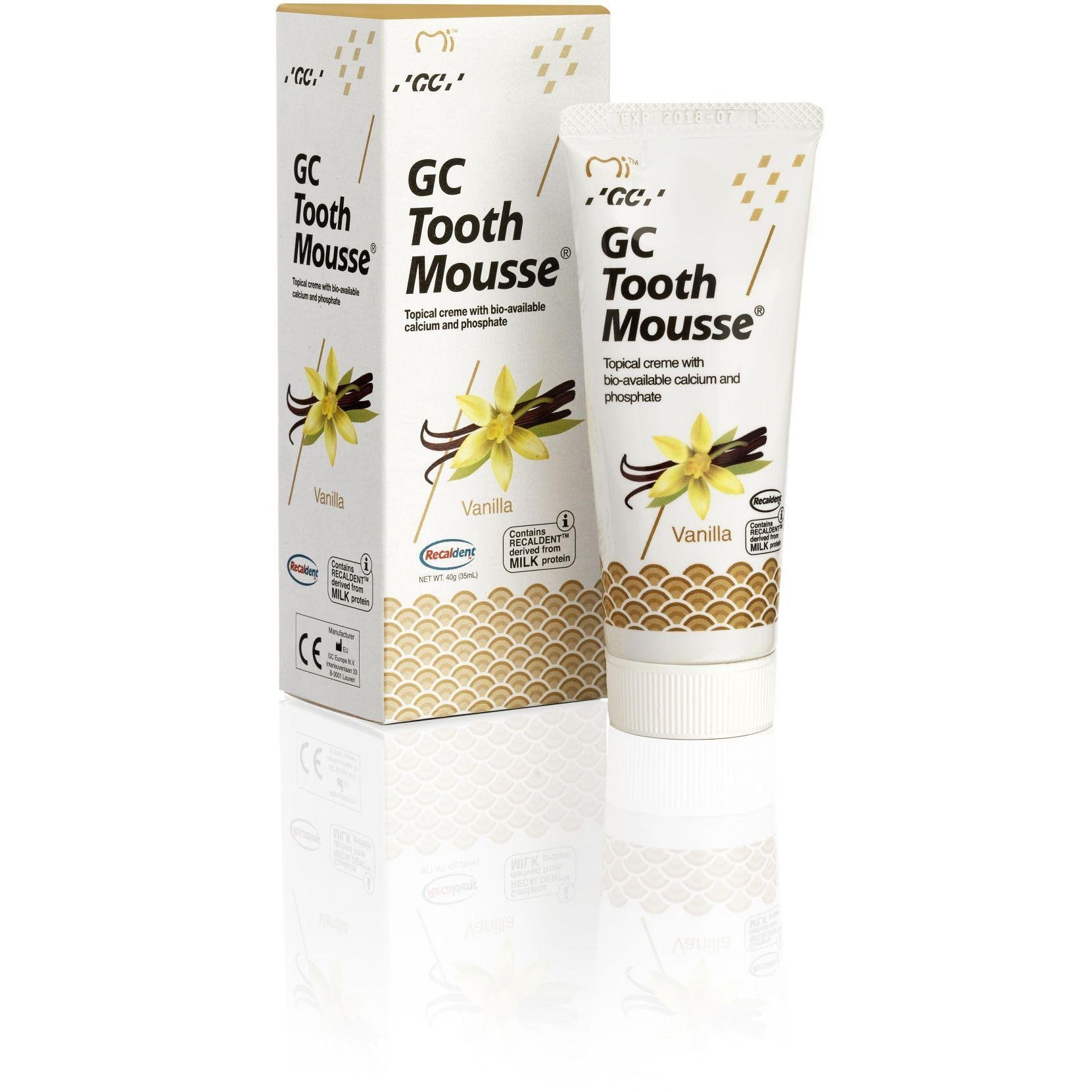 GC Tooth Mousse Vanilla Реминерализиращ дентален крем без захар, туба 35 мл | Джи Си Тут Мус, Ванила