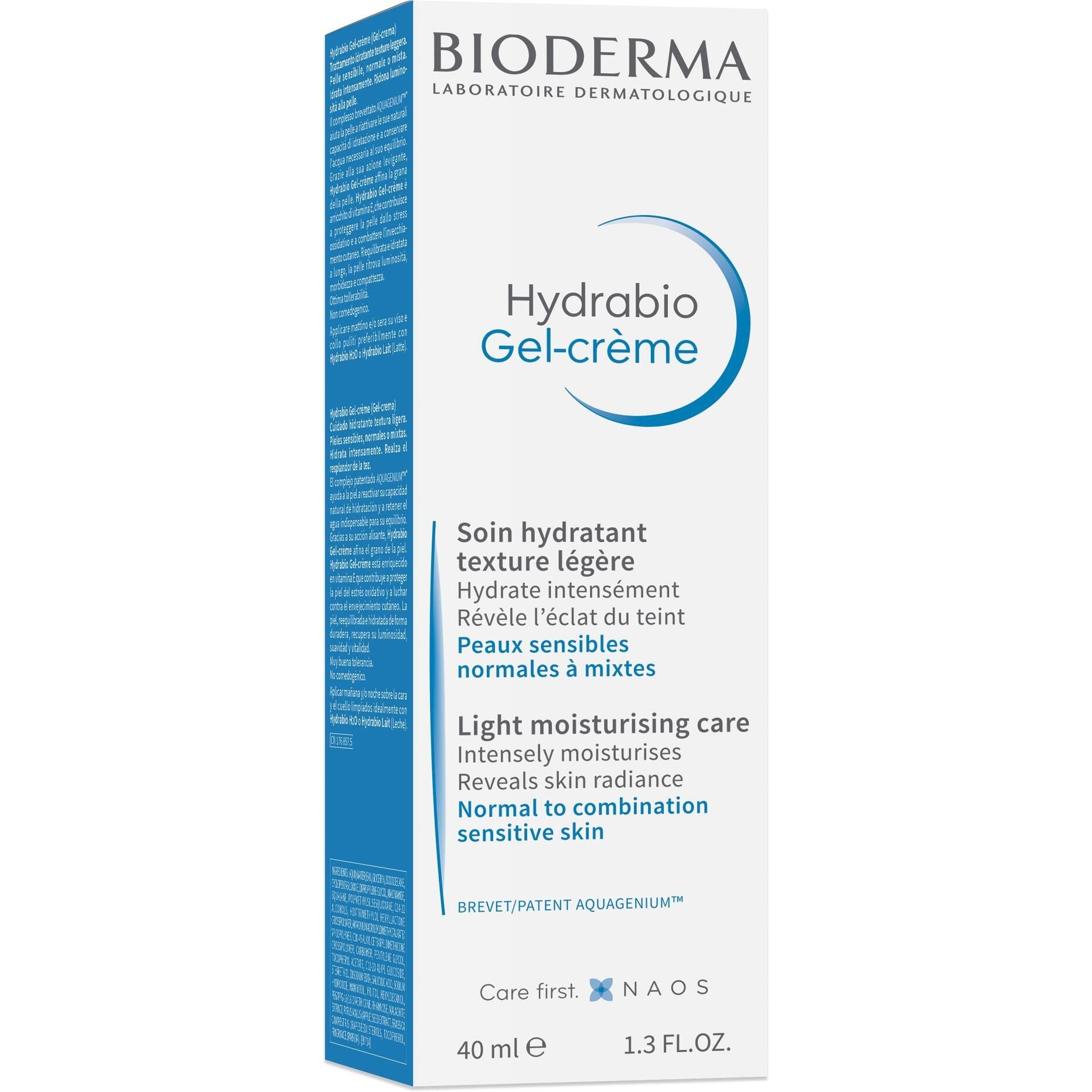 Bioderma Hydrabio гел-крем за нормална до комбинирана чувствителна кожа, 40 мл | Биодерма, Хидрабио