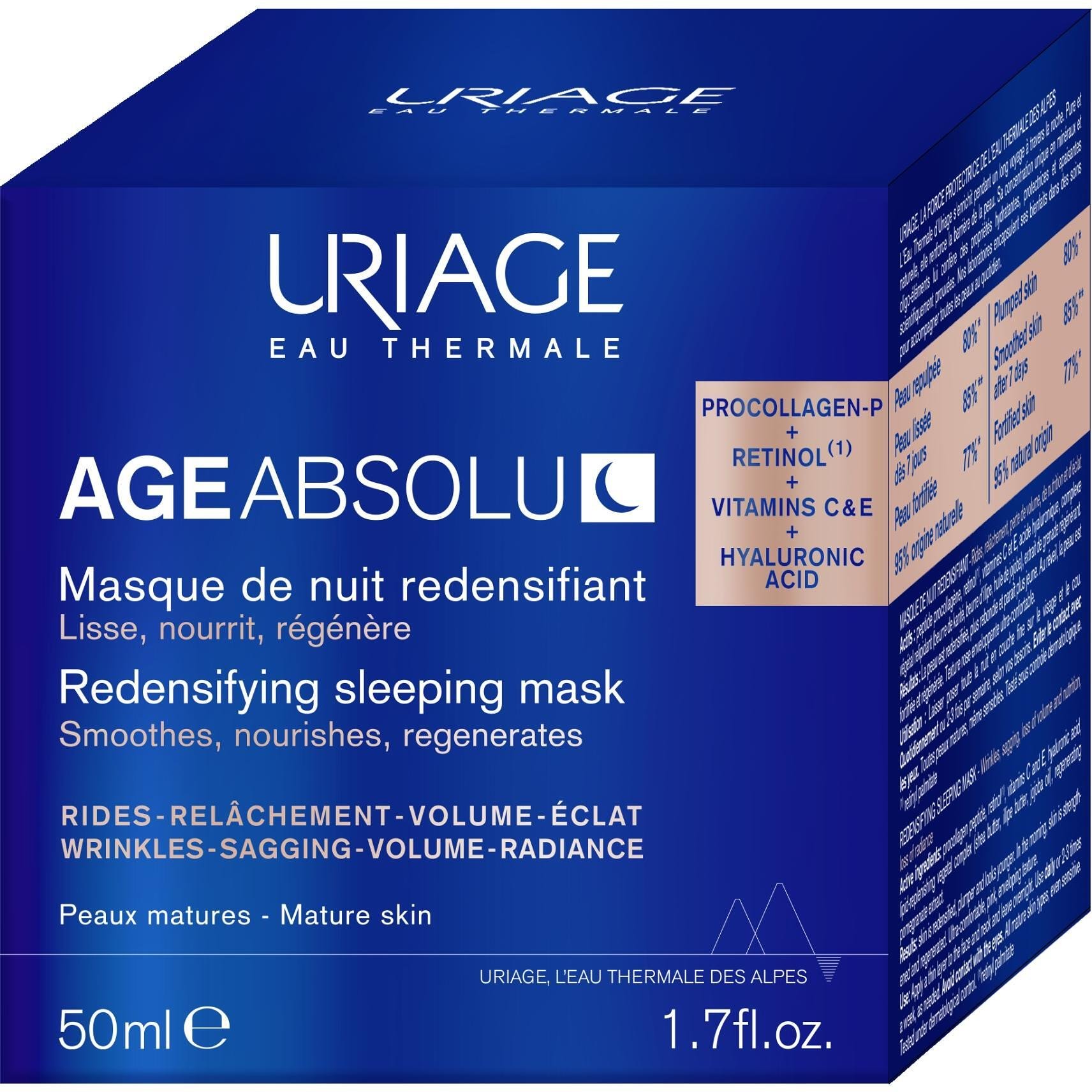 Uriage Age Absolu нощна маска за лице, 50 мл | Уриаж, Ейдж Абсолю