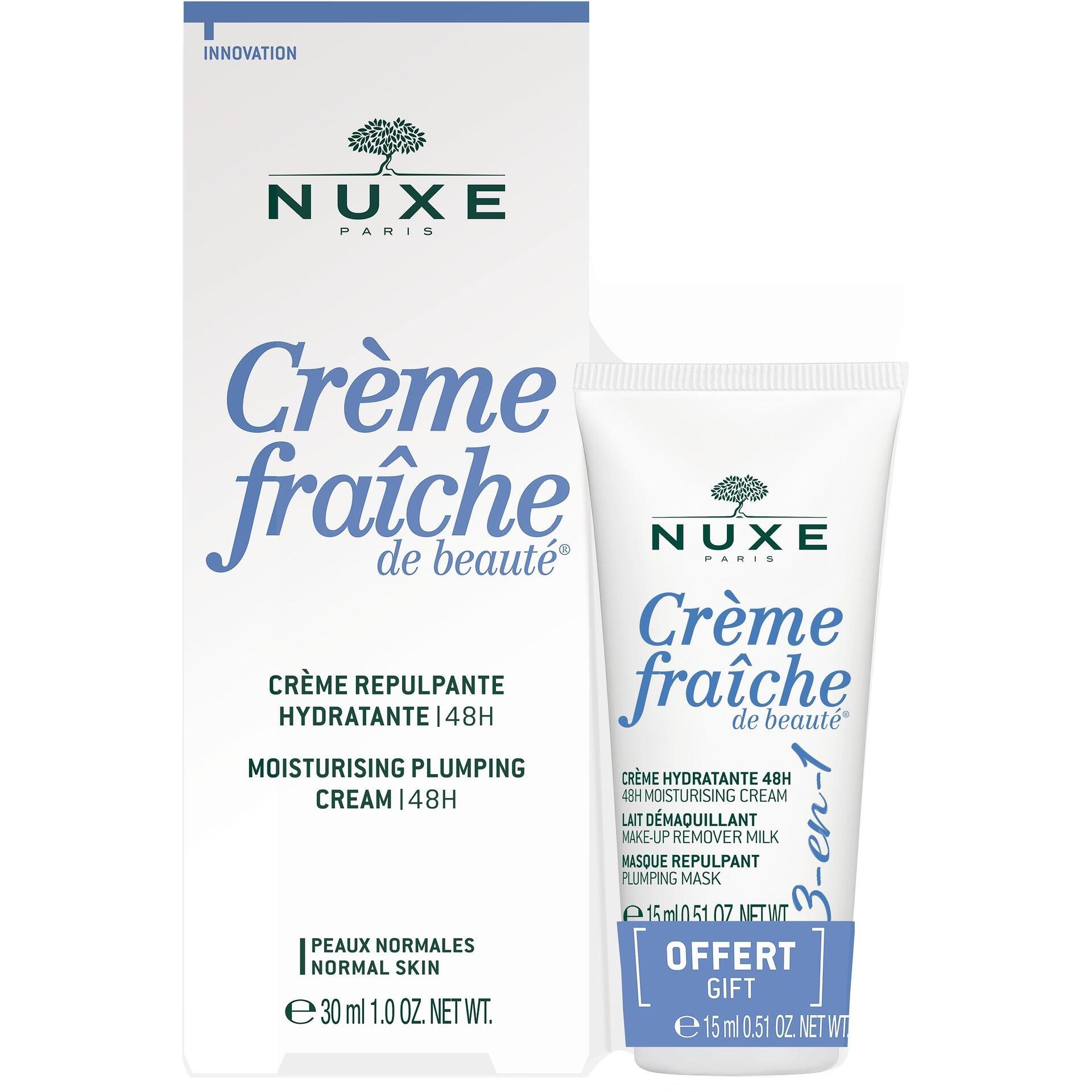 Nuxe Creme Fraiche комплект хидратиращ уплътняващ крем 30 мл и крем 3in1 15 мл | Нукс, Крем фреш