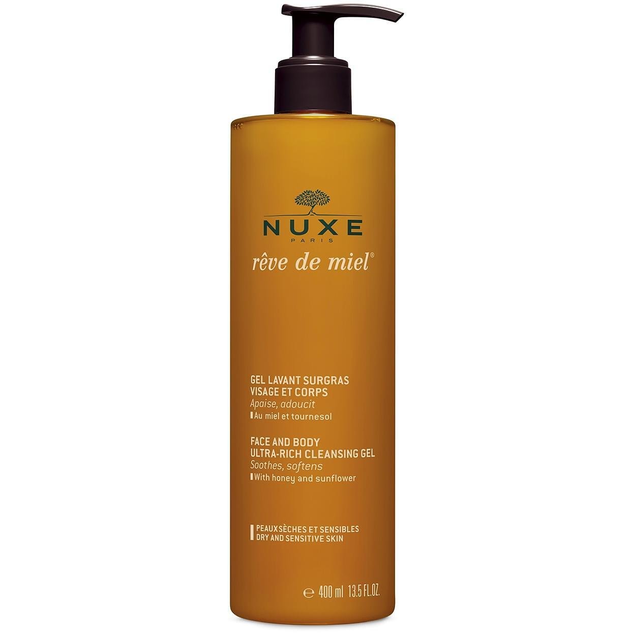 Nuxe Reve de Miel измиващ и дегримиращ гел за лице, 200 мл | Нукс, Реве де миел
