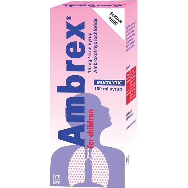 Nobel Pharma Ambrex сироп при бронхит за деца 15 мг / 5 мл, 100 мл | Нобел Фарма, Амбрекс