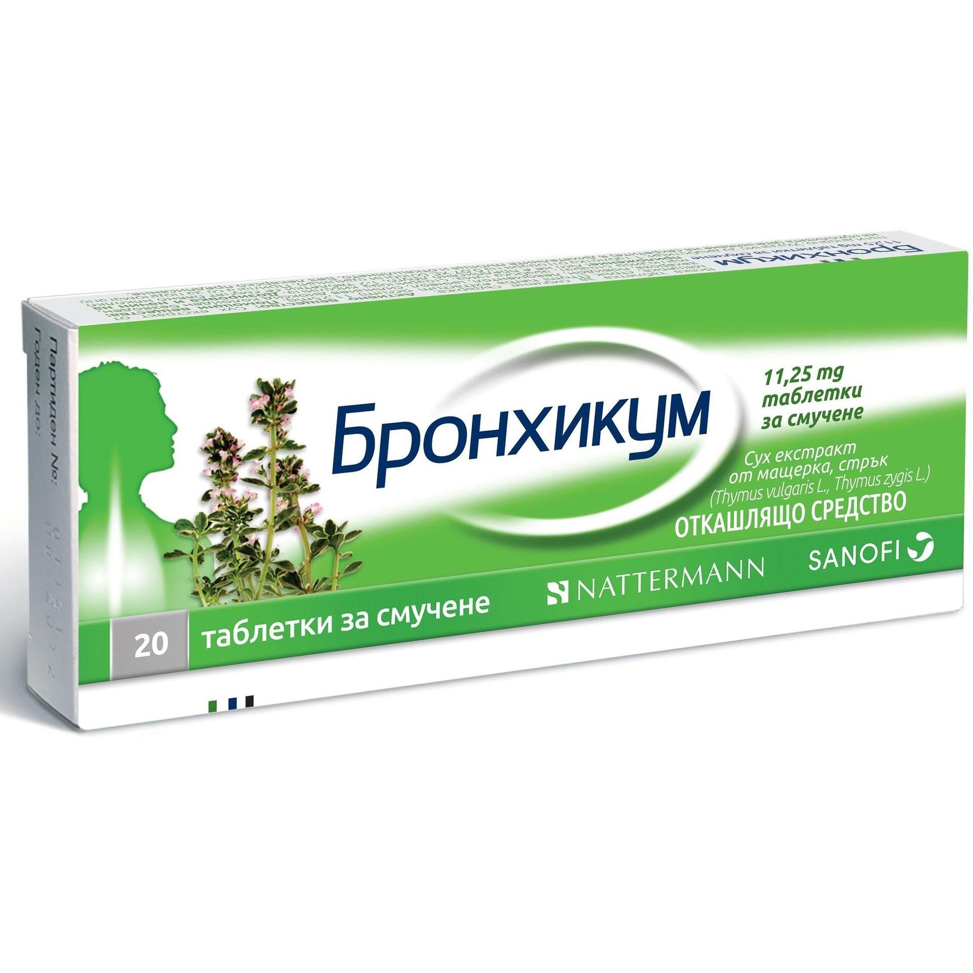 Sanofi Bronchicum таблетки за смучене, 20 бр. | Санофи, Бронхикум