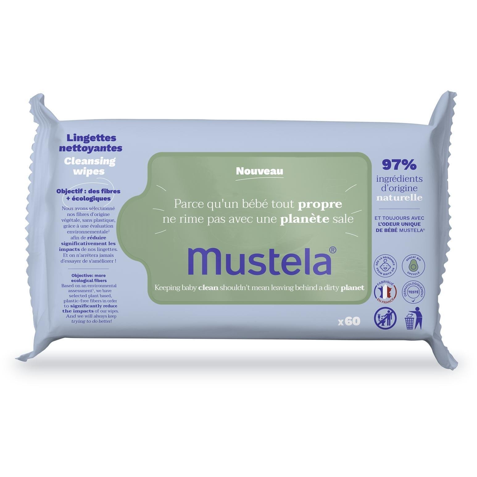 Mustela Мокри кърпи за лице ръце и тяло 60 броя | Мустела