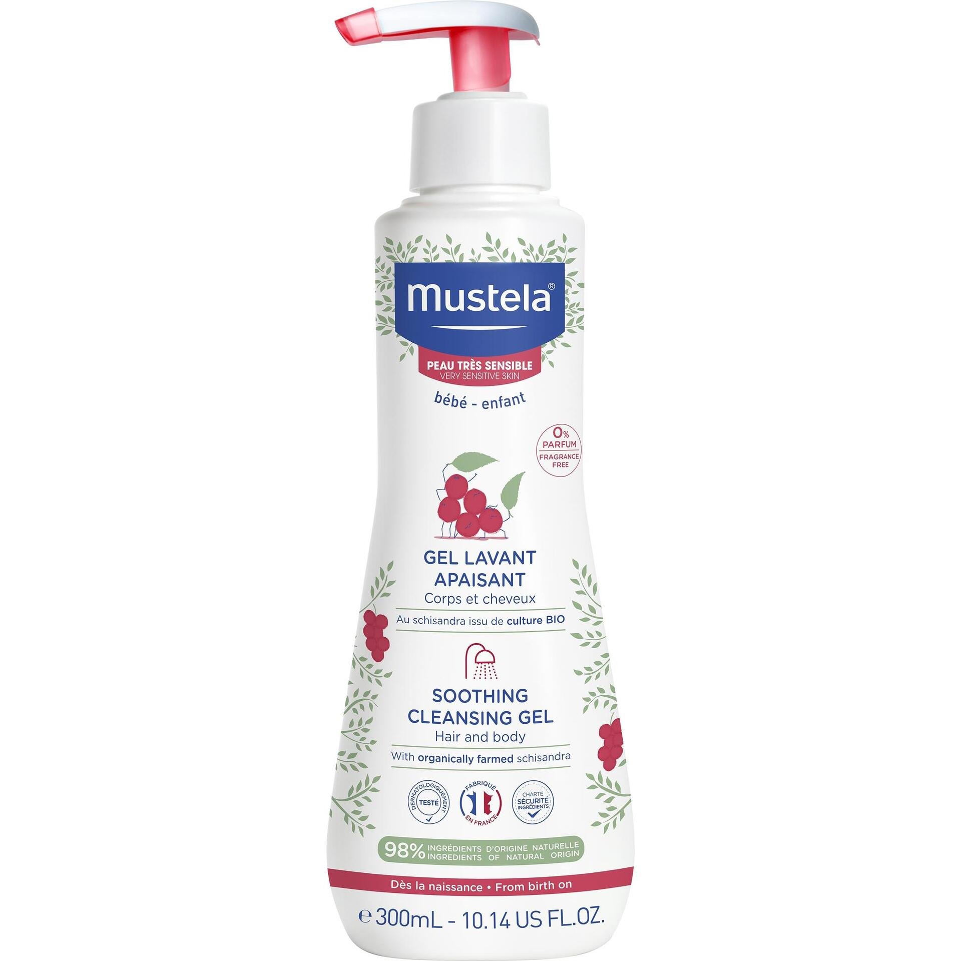 Mustela Измиващ гел коса и тяло за бебета и деца 300 мл | Мустела