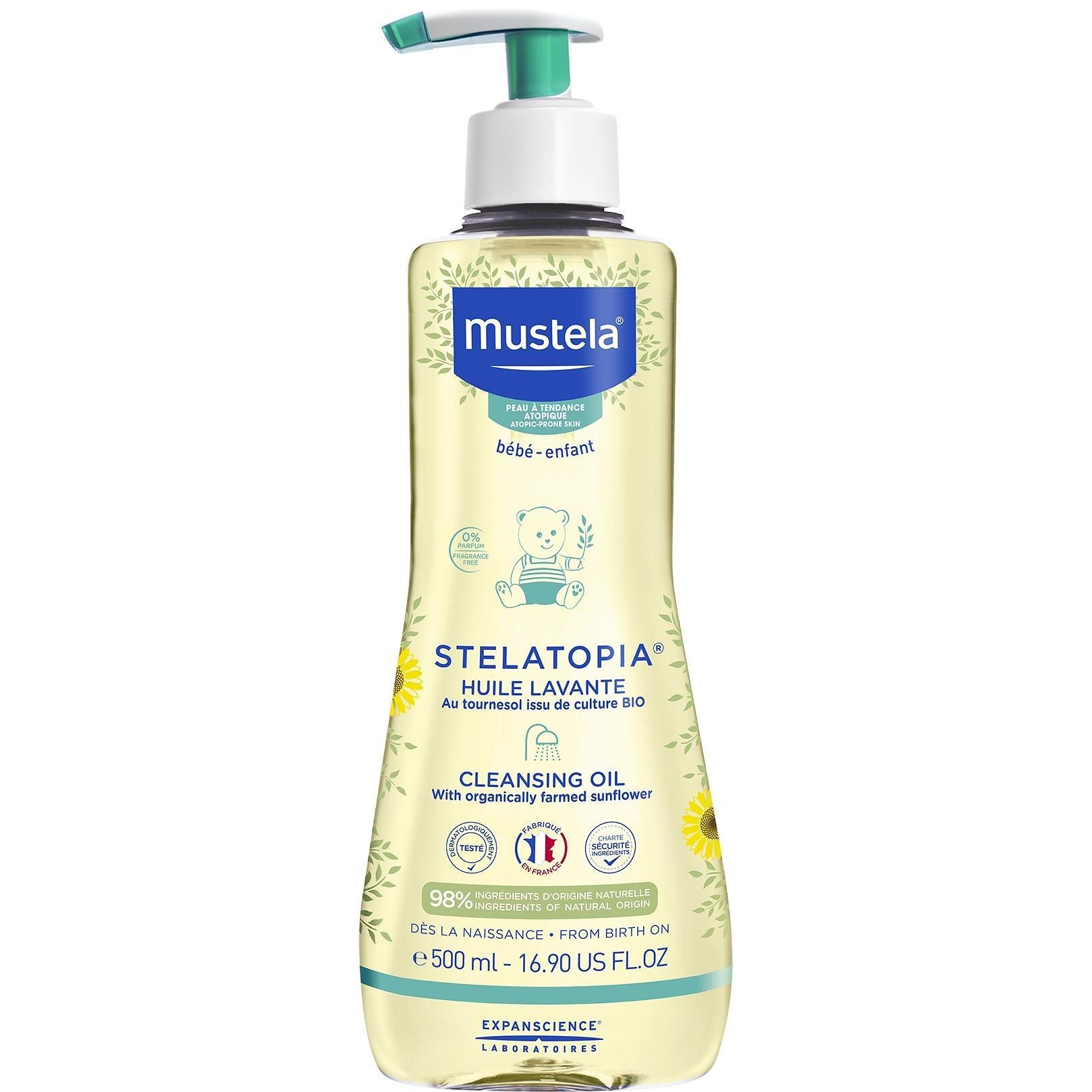 Mustela Стелатопия душ олио за вана суха и атопична бебешка кожа 500 мл | Мустела