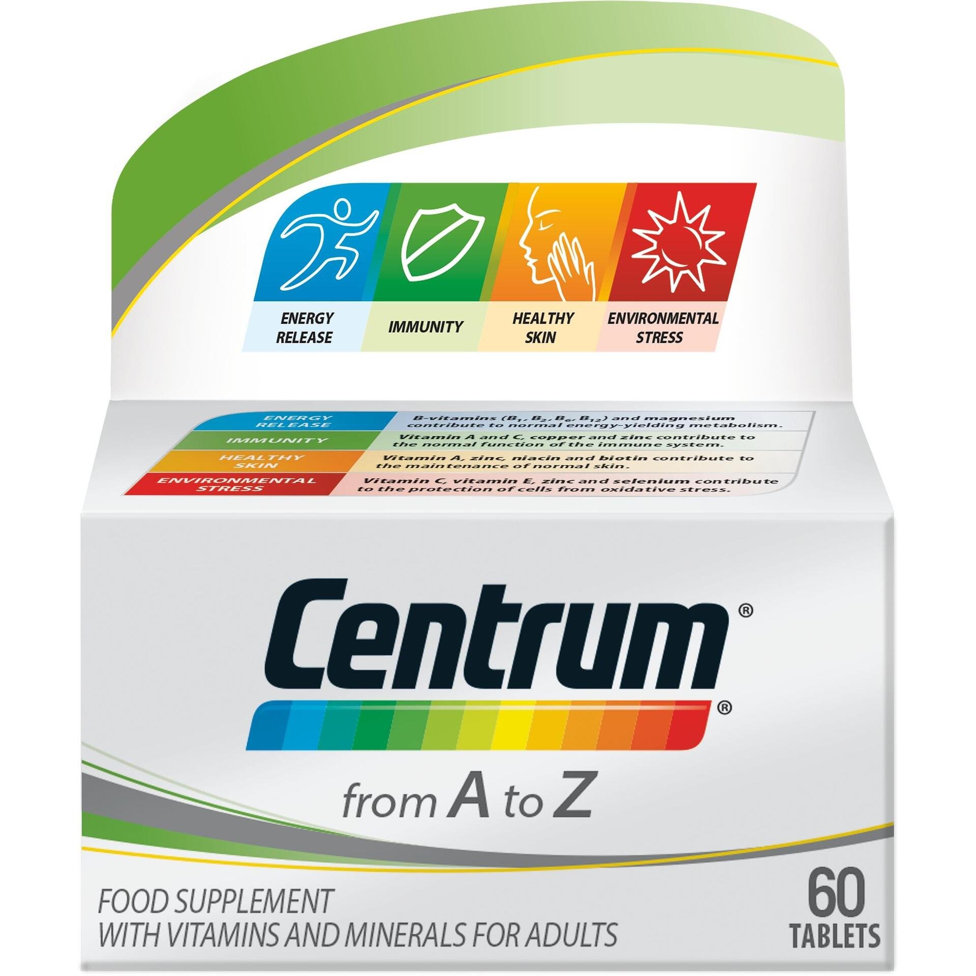 Centrum A-Z с лутеин, витамини и минерали, 60 таблетки | Центрум