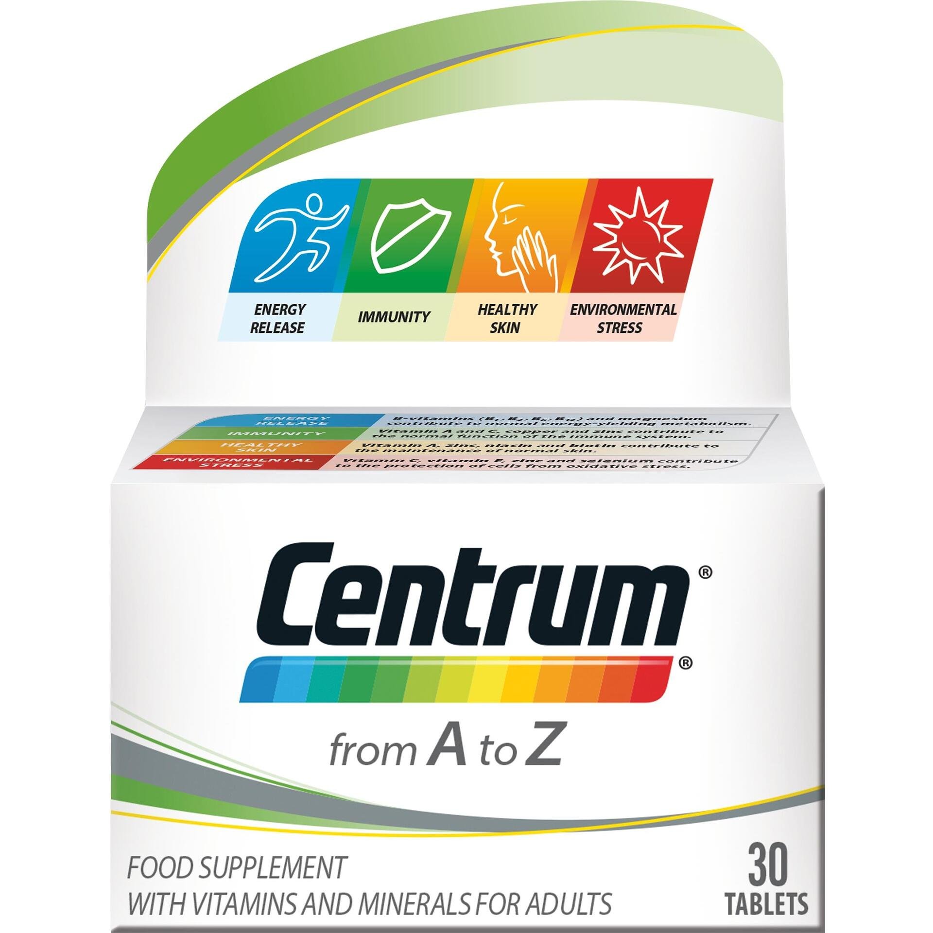 Centrum A-Z с лутеин, витамини и минерали, 30 таблетки | Центрум