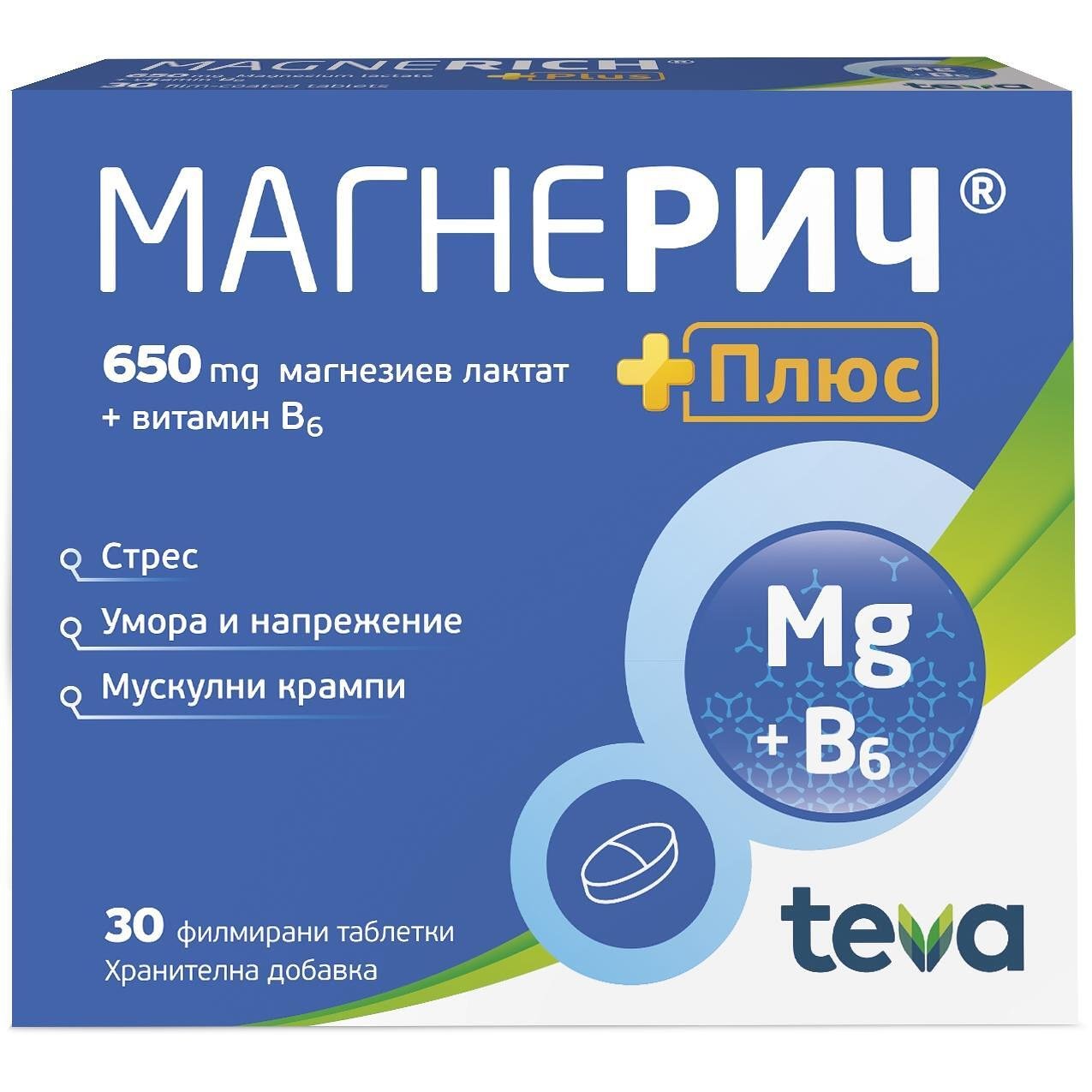 Teva Магнерич Плюс 30 таблетки | Тева