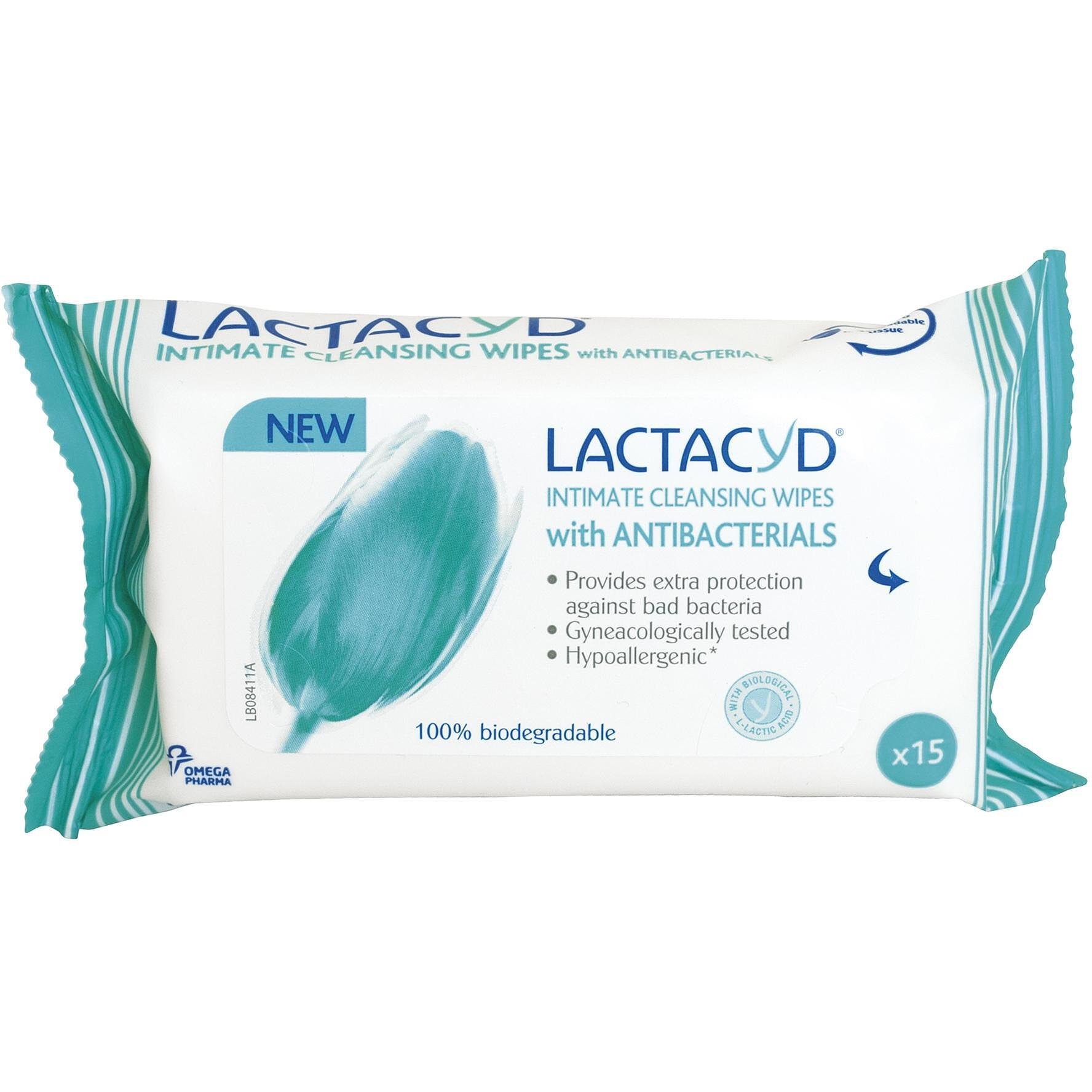 Lactacyd интимни антибактериални мокри кърпи 15 броя | Лактацид