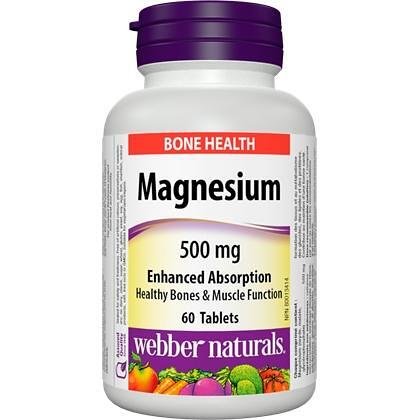 Webber Naturals Магнезий 500 мг за здрави кости и мускули 60 таблетки | Вебер Натуралс
