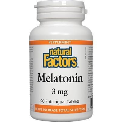Natural Factors Мелатонин 3 мг 90 таблетки за пълноценен сън | Нейчъръл факторс