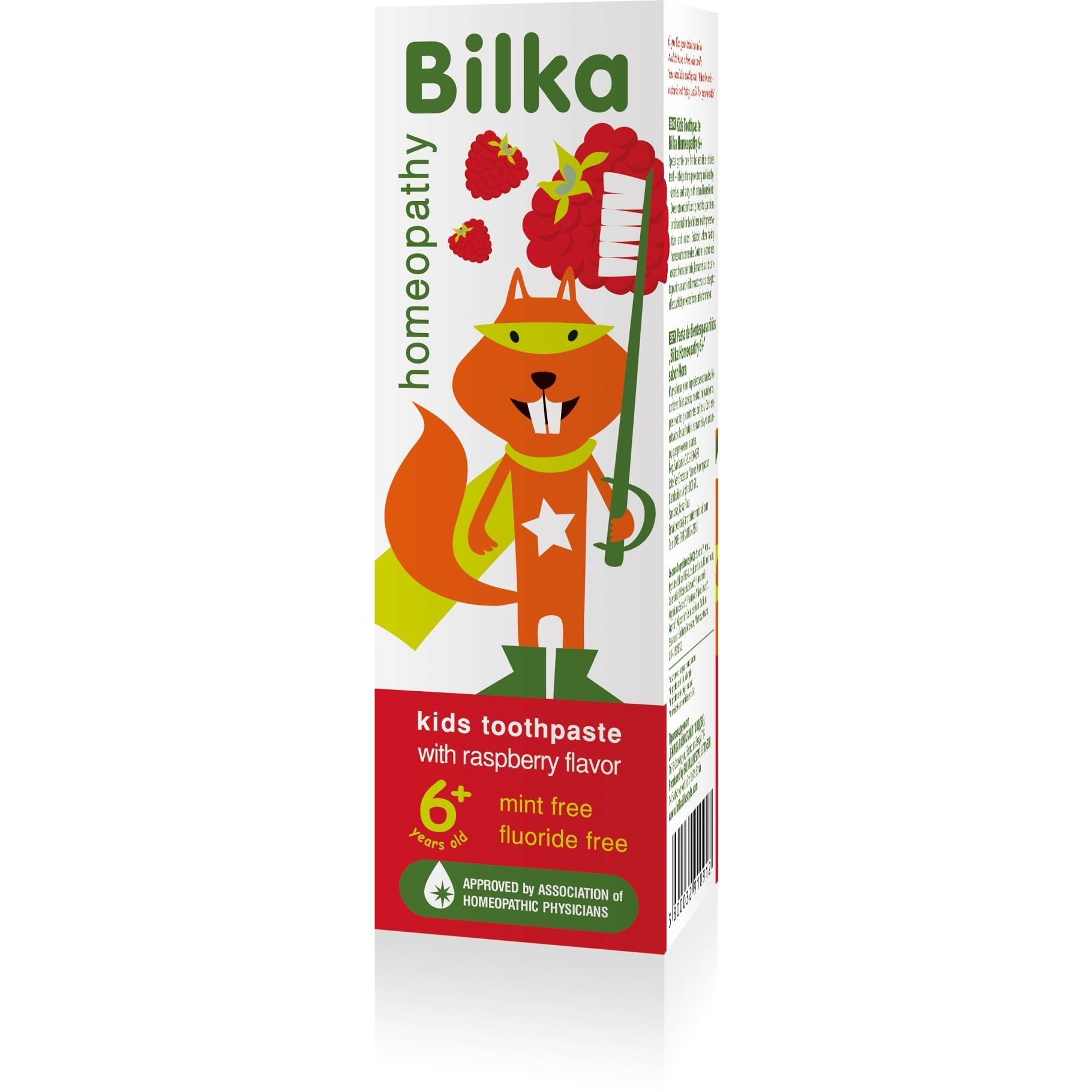 Bilka Хомеопатична детска паста за зъби с аромат на малина 6+ 50 мл | Билка