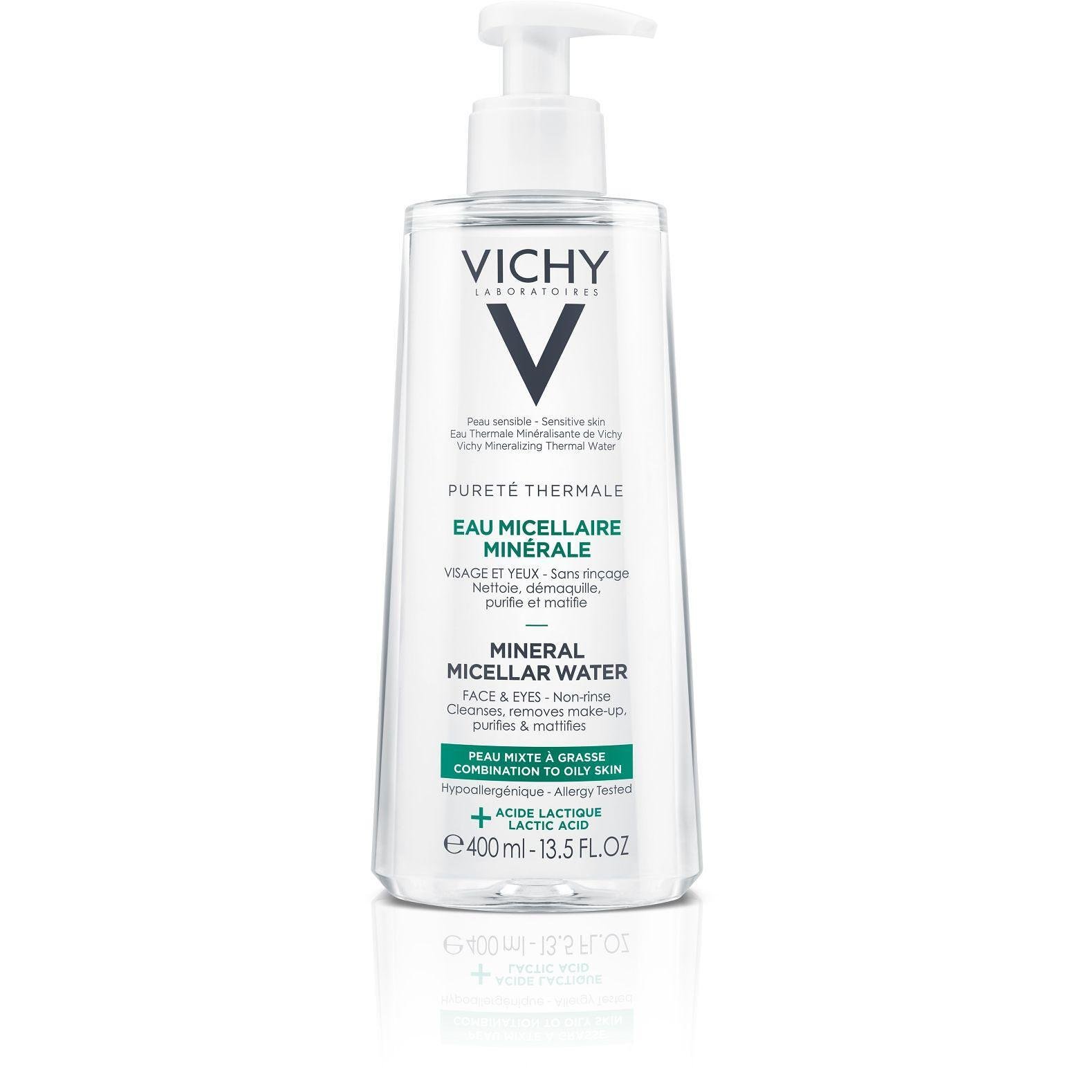 Vichy Pureté Thermale минерализирана мицеларна вода за смесена към мазна кожа, 200 мл | Виши
