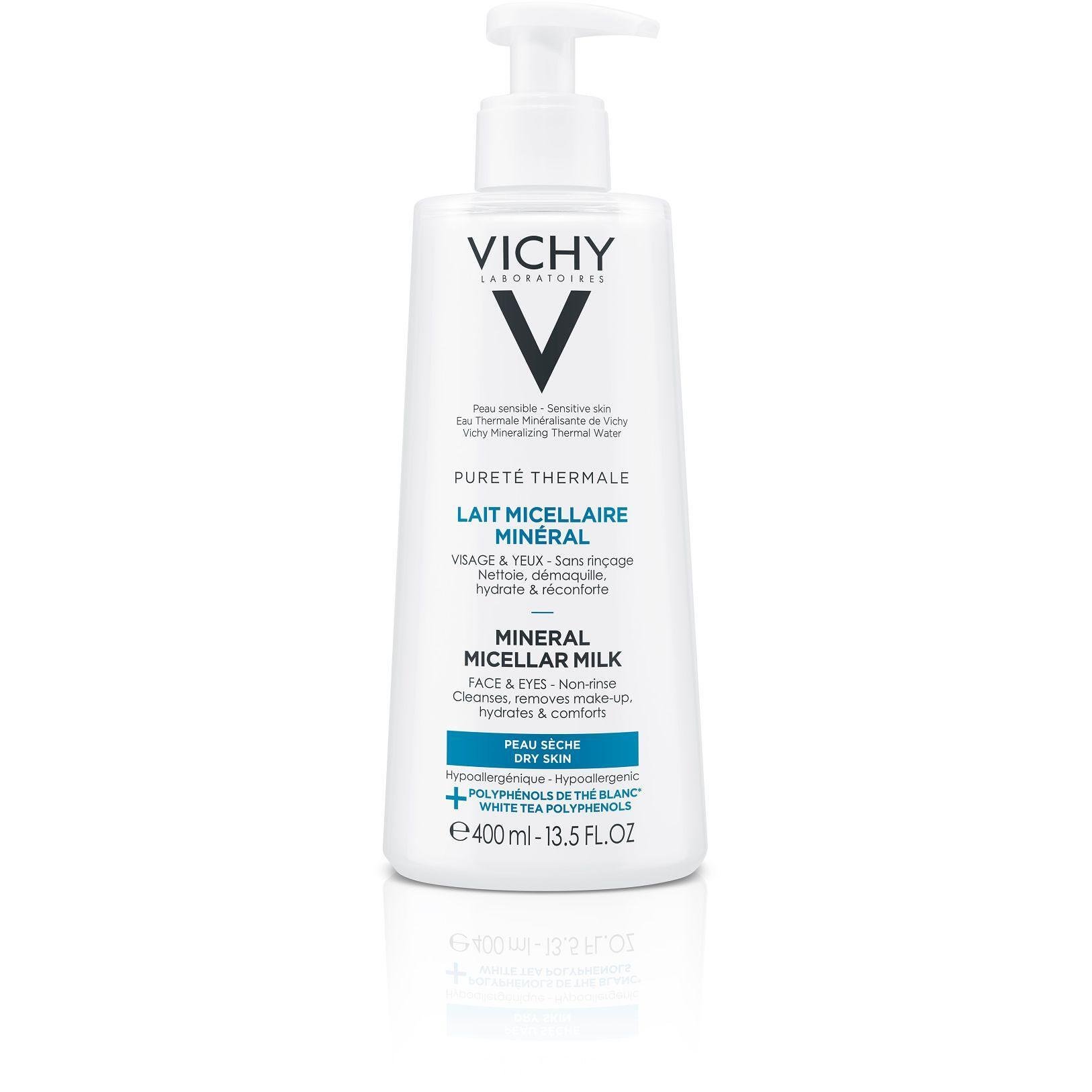 Vichy Pureté Thermale минерализирано мицеларно мляко за суха кожа, 200 мл | Виши