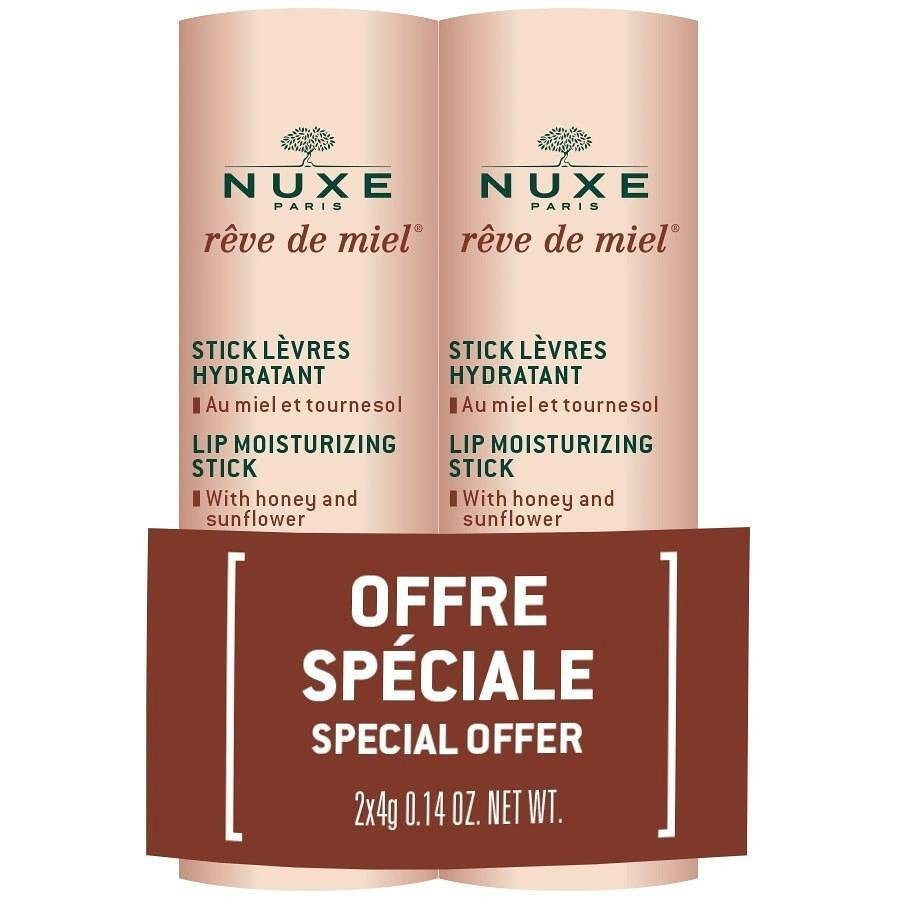 Nuxe Reve de Miel Lip Moisturising Stick 4 г, комплект от 2 хидратиращи стика за меки и подхранени устни | Нукс, Реве де Миел