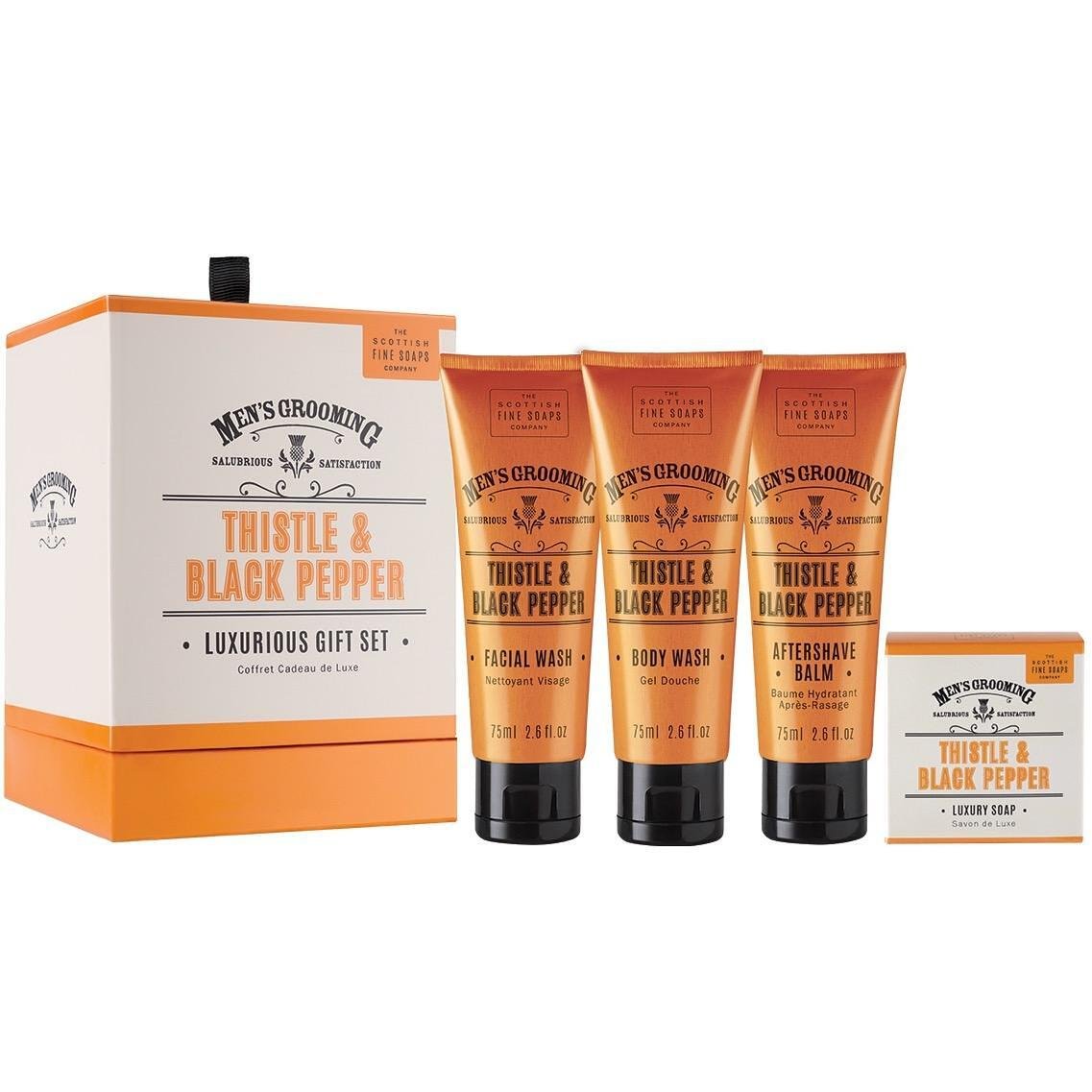 Men's Grooming Scottish Fine Подаръчен комплект Трън и Пипер за мъже в луксозна опаковка 4 продукта | Менс Груминг