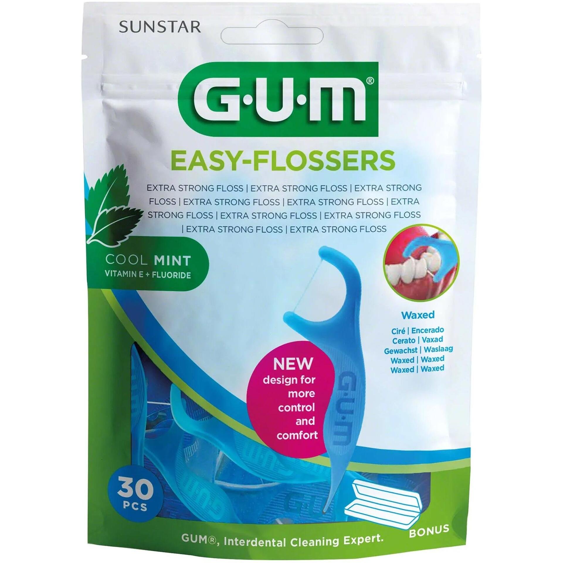 Gum Easy Flossers Комплект от единични почистващи конци за зъби 30 бр. | Гъм, Изи Флосърс