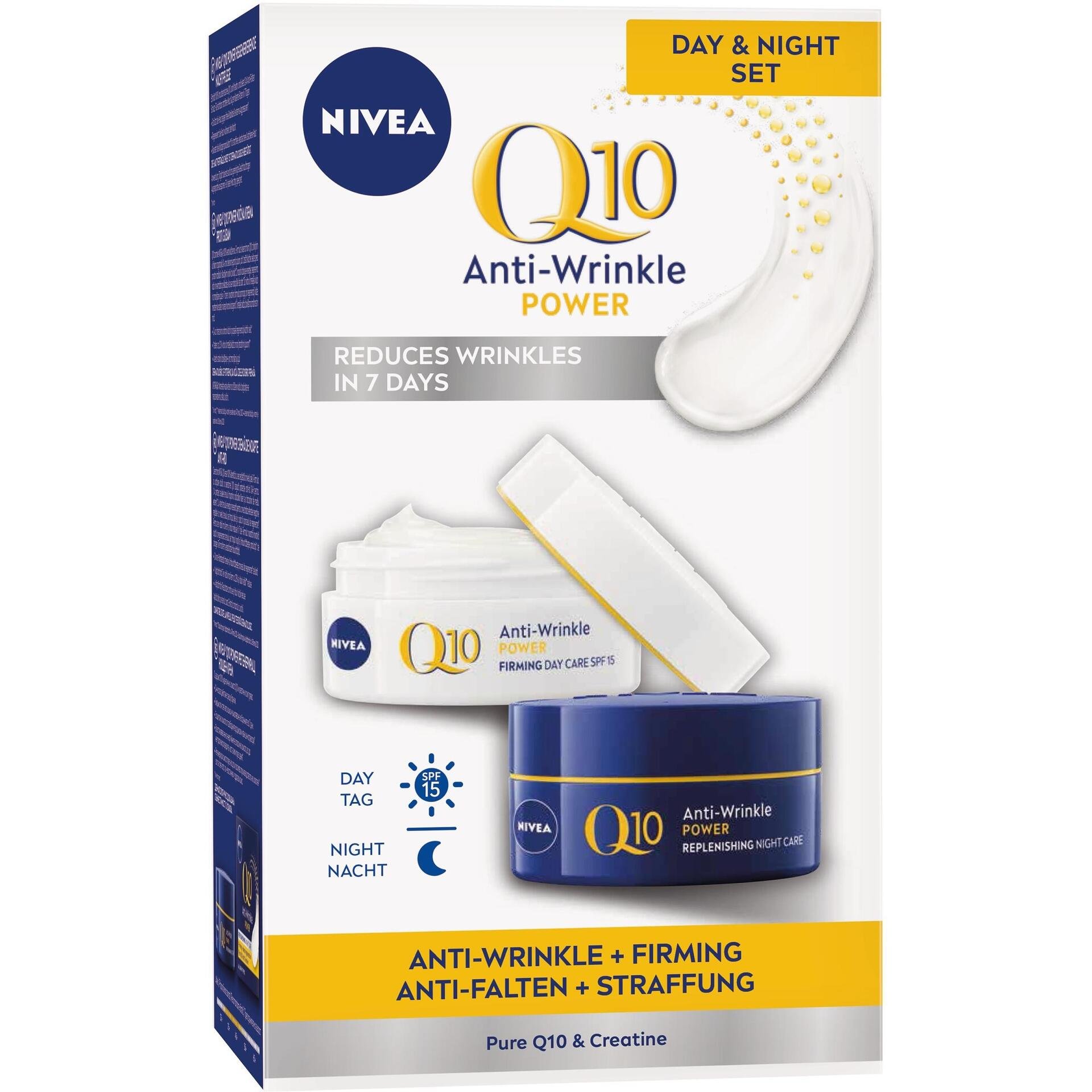 Nivea Q10 Anti-Wrinkle Power комплект дневен крем SPF15, 50 мл и нощен крем, 50 мл | Нивеа