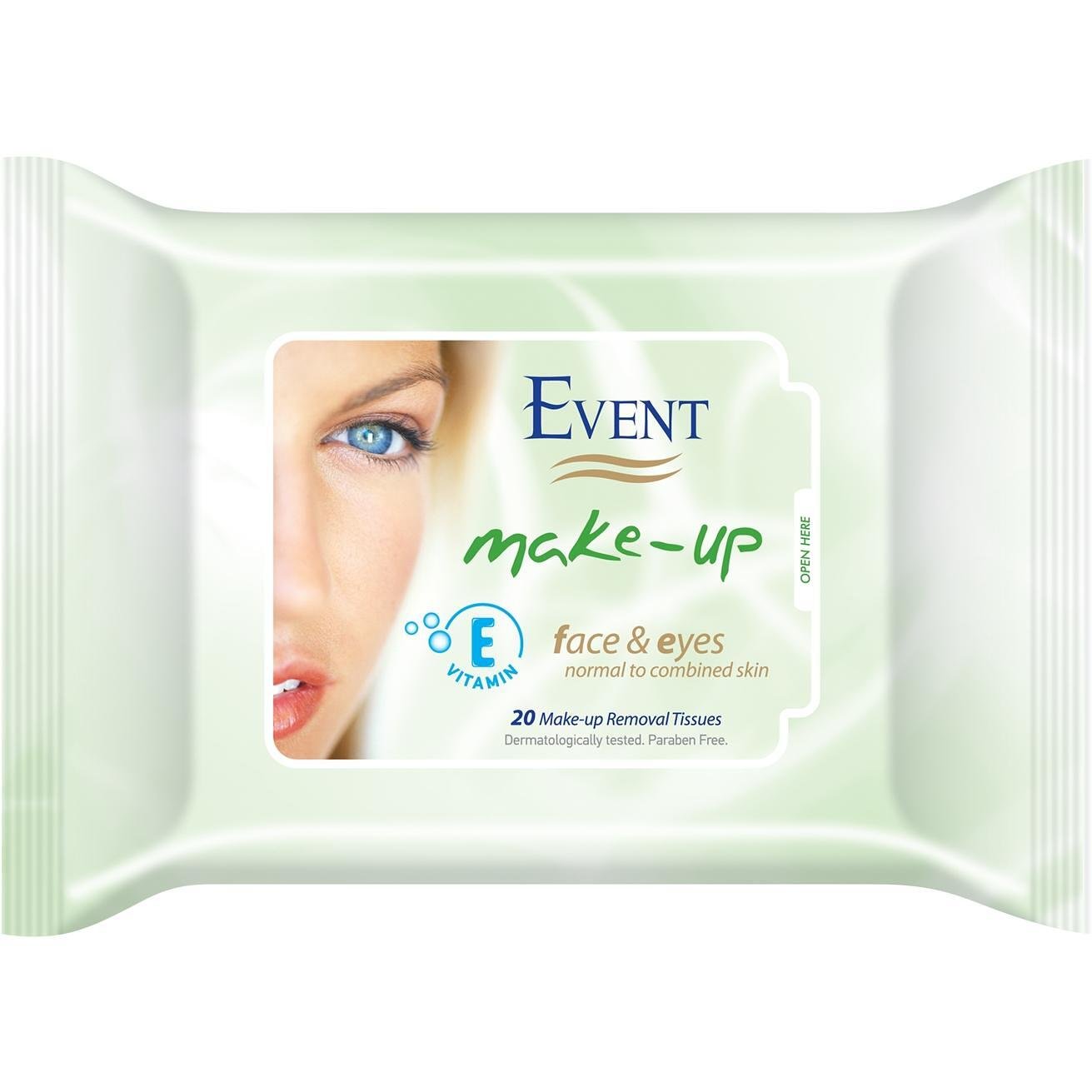 Event Make-Up Дегримиращи мокри кърпички с витамин Е 20 броя | Ивент