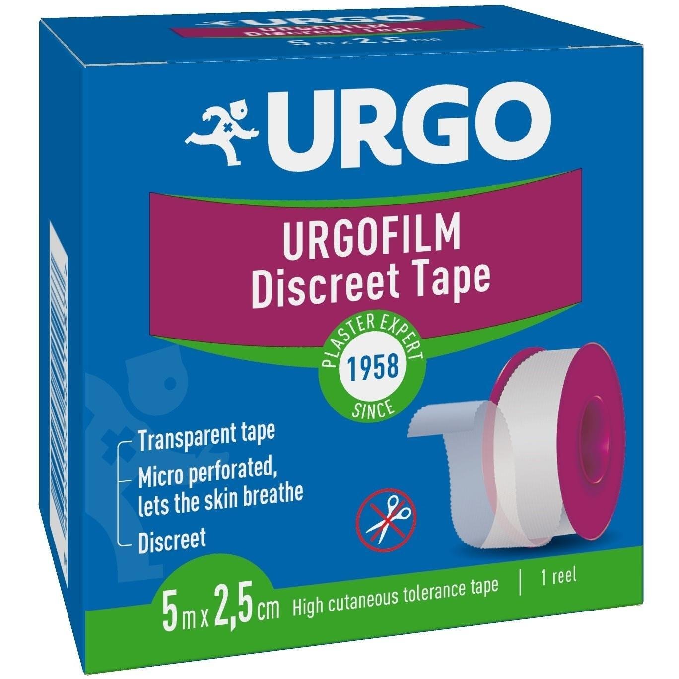 Urgo Urgo Film прозрачен и хипоалергенен лейкопласт 5 м / 2.5 см | Урго