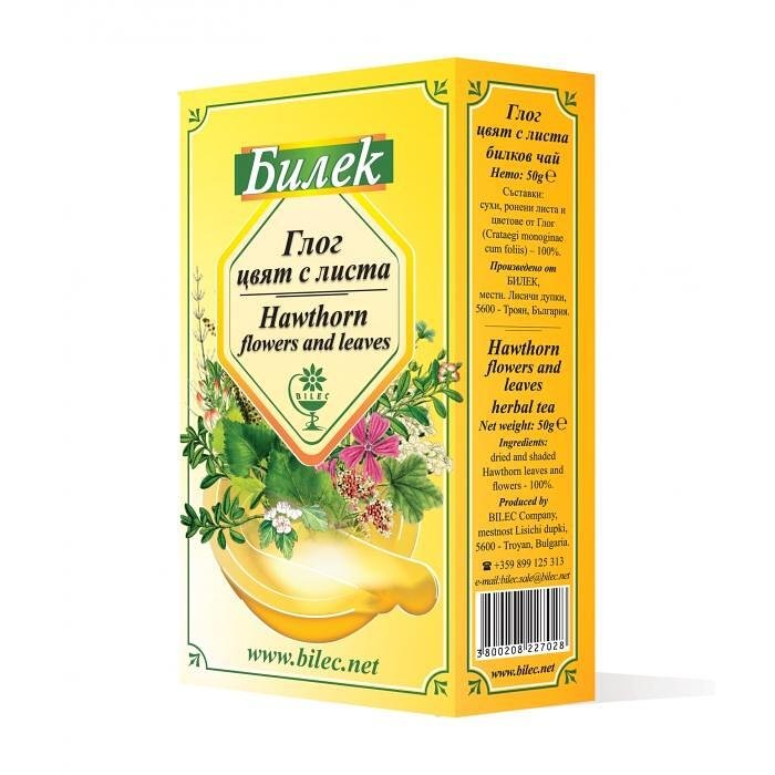 Билек чай глог, цвят, 50 г | Bilec