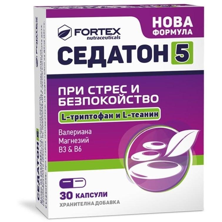 Fortex Седатон 5 срещу стрес и безпокойство 30 капсули | Фортекс
