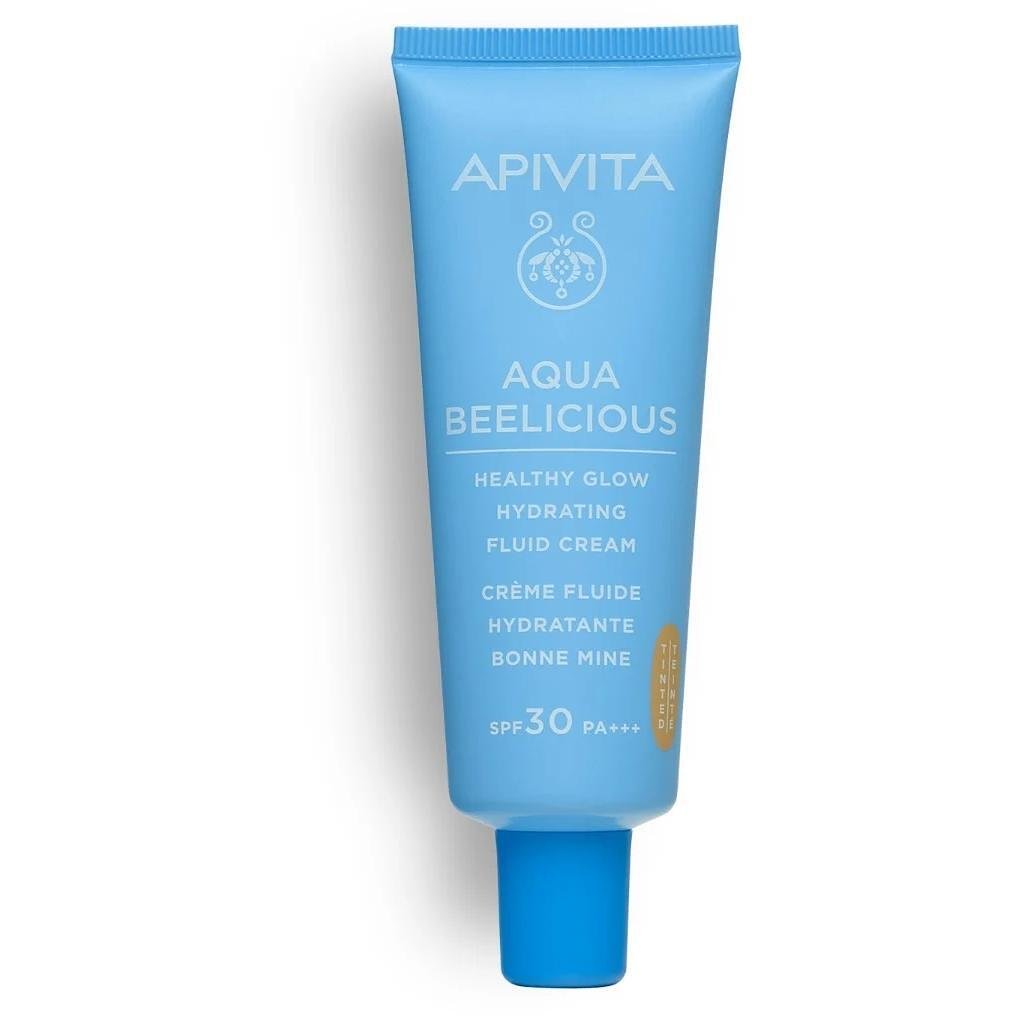 Apivita Aqua Beelicious тониран хидратиращ озаряващ флуид SPF30, 40 мл | Апивита