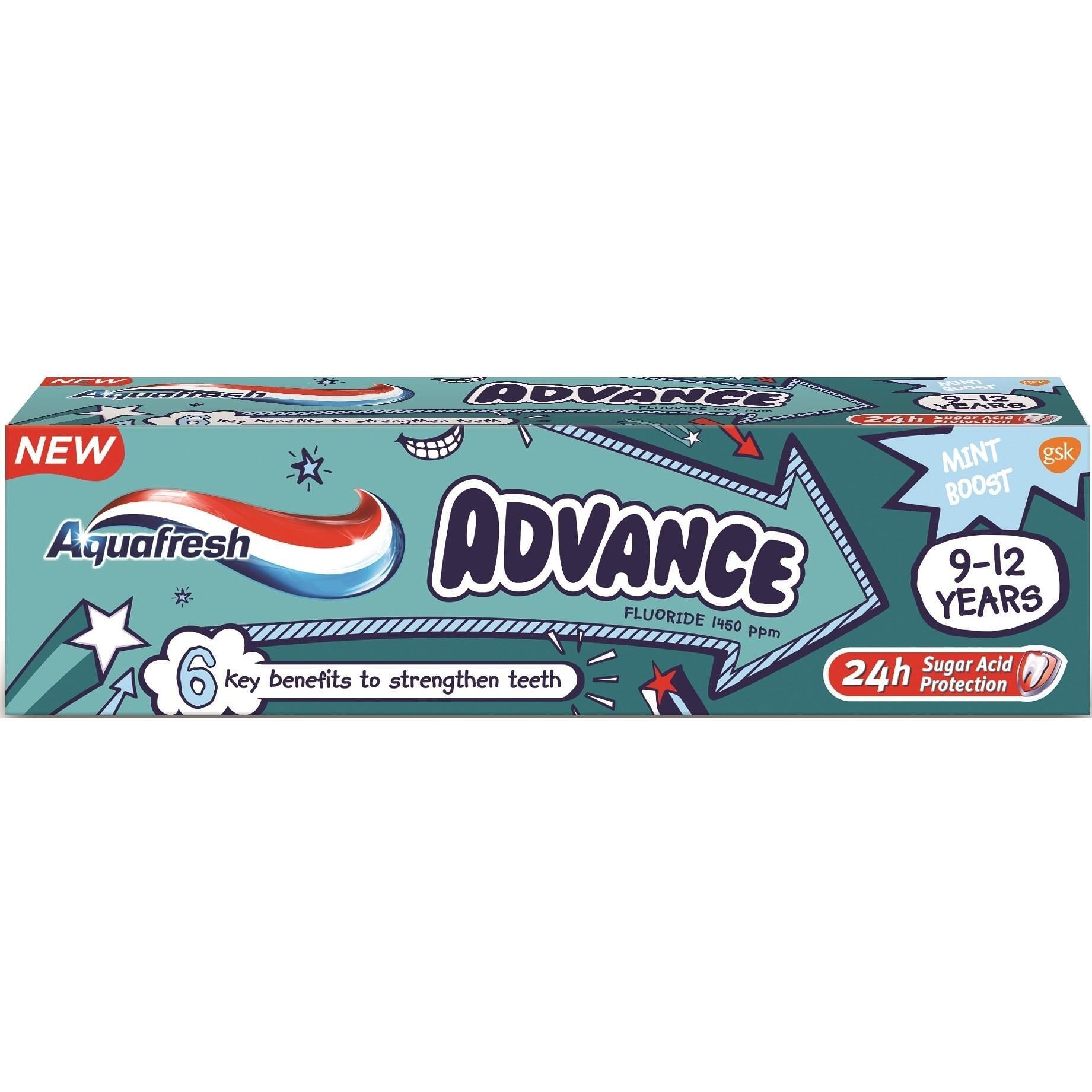 Aquafresh Advance паста за зъби за деца 9-12 г., 75 мл | Аквафреш, Адванс