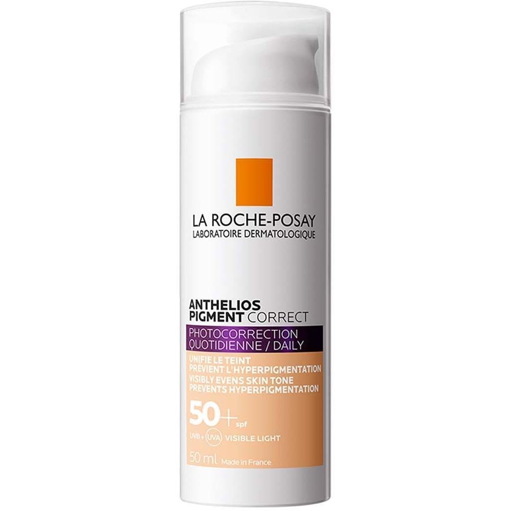 La Roche-Posay Anthelios Pigment Correct оцветен крем за лице за фотозащита и фотокорекция SPF50+, светъл нюанс 50 мл | Ла Рош-Позе, Антелиос