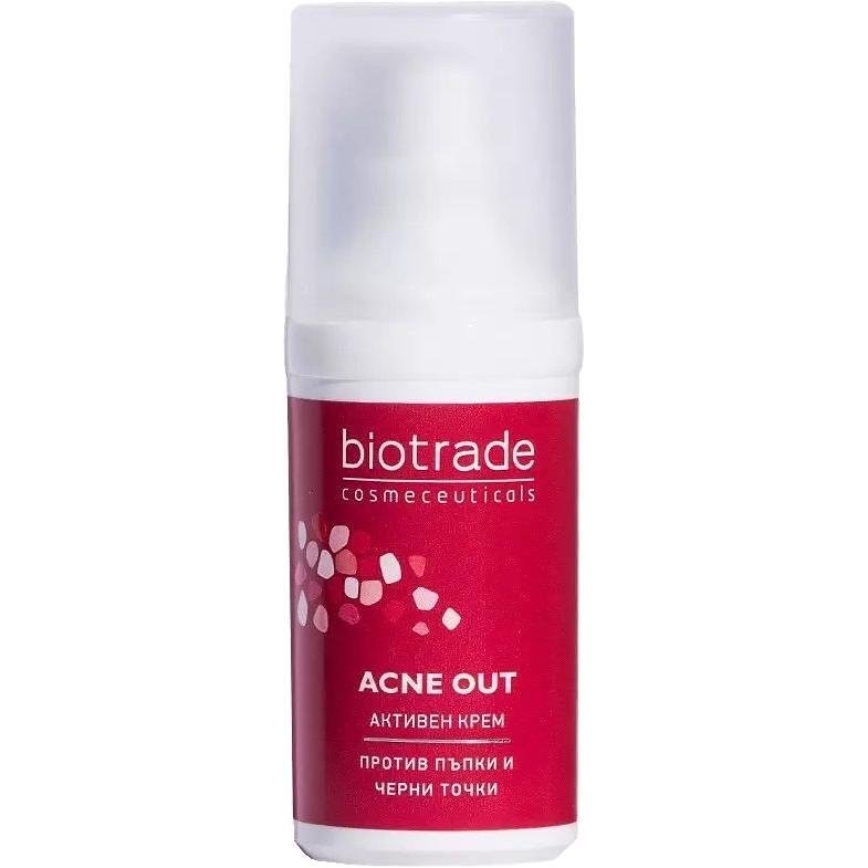 Biotrade Acne Out активен крем против пъпки и черни точки, 40 мл и подарък измиващ гел, 50 мл | Биотрейд, Акне Аут