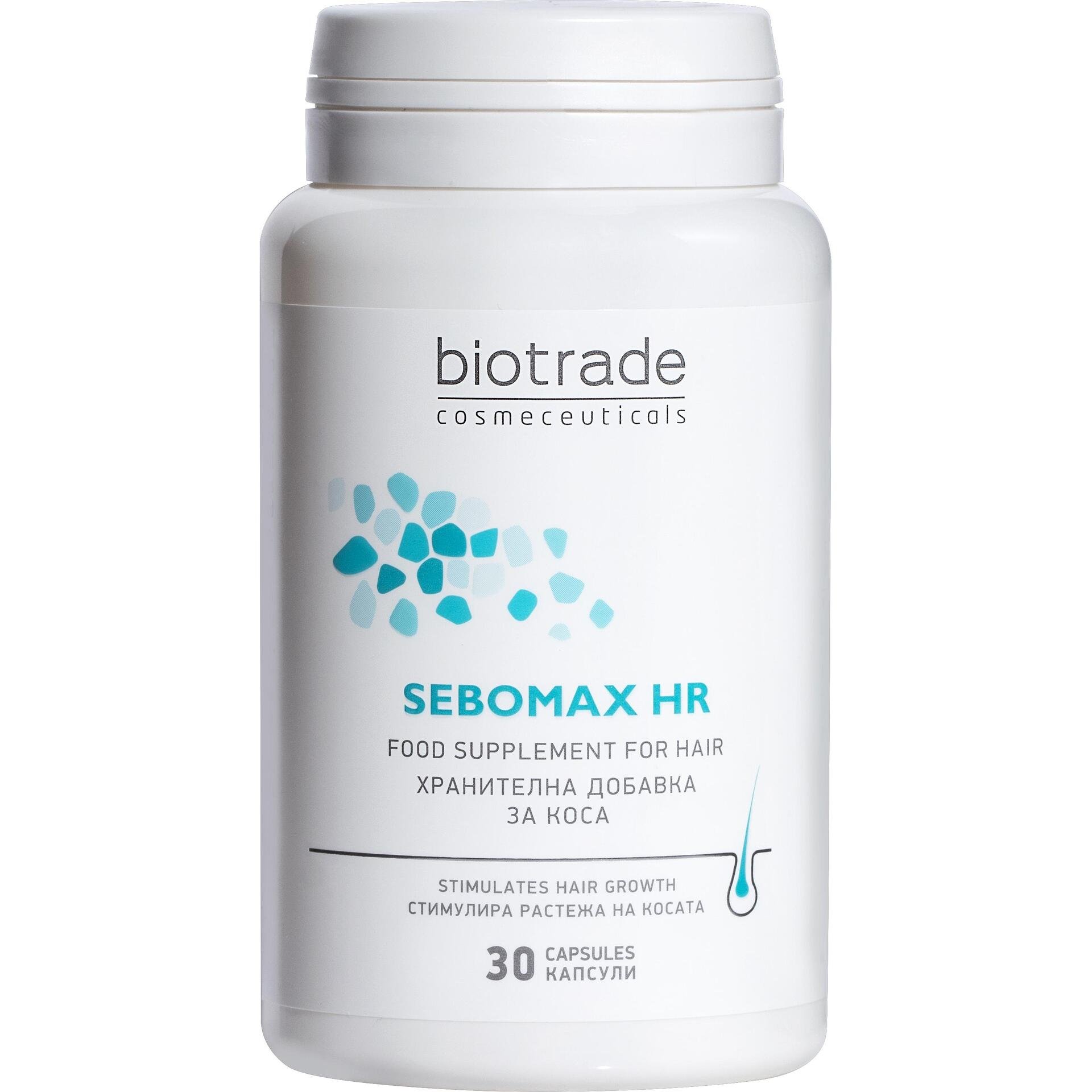 Biotrade Sebomax HR хранителна добавка за коса, 30 капусли | Биотрейд, Себомакс ХР