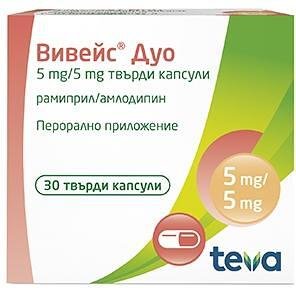 Teva Вивейс Дуо 5 мг/5 мг 30 капсули | Тева