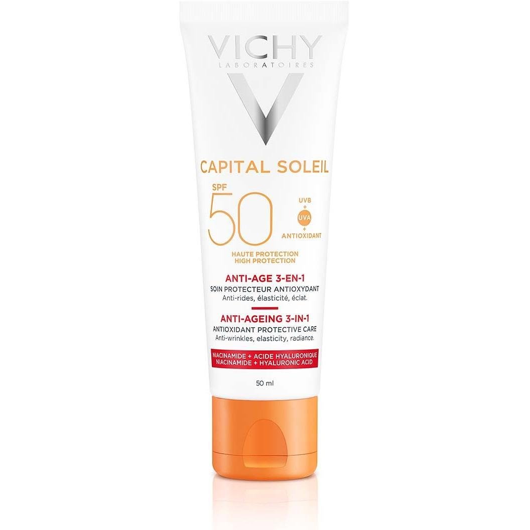 Vichy Capital Soleil крем против бръчки за лице 3в1 SPF50, 50 мл | Виши, Капитал Солей
