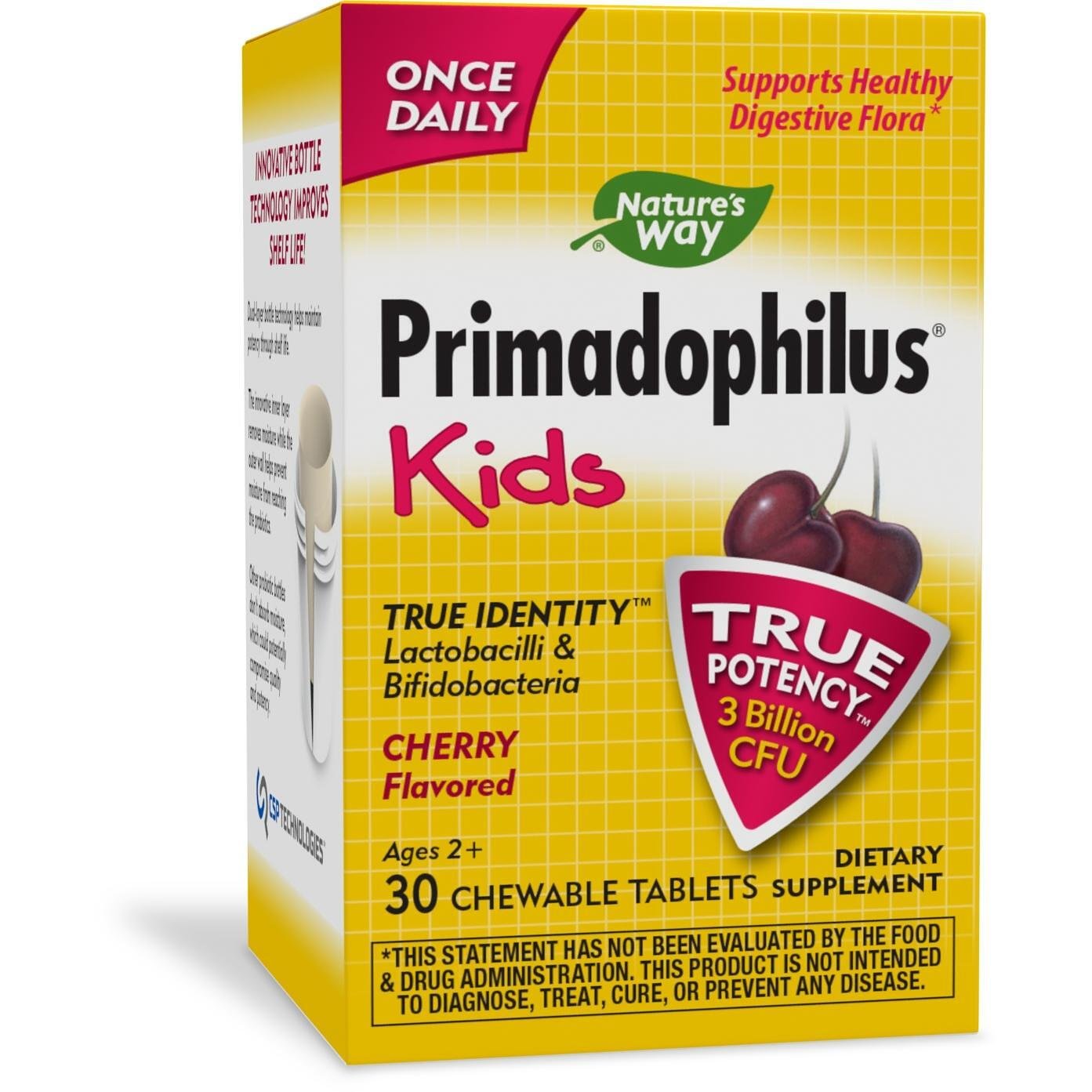 Nature's Way Primadophilus Kids дъвчащи таблетки 80 мг, 30 бр. | Нейчърс уей, Примадофилус Кидс