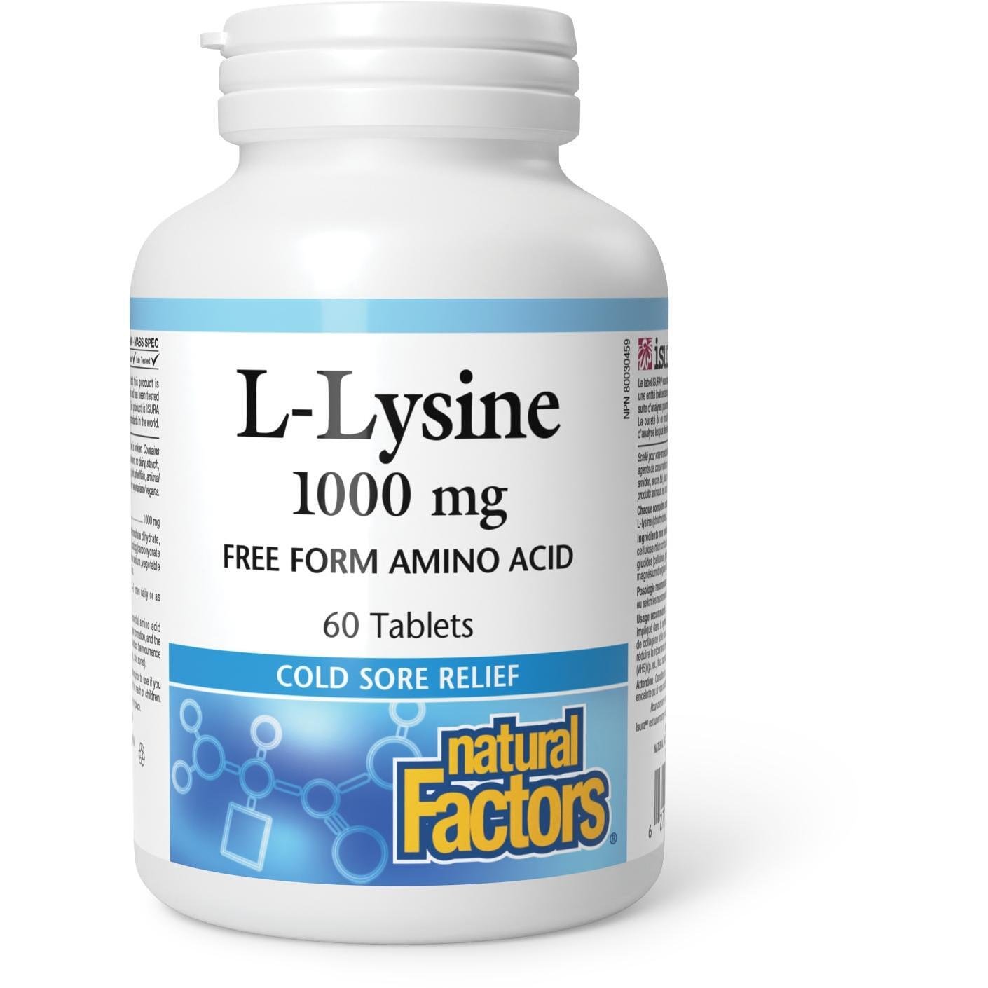 Natural Factors L-Lysine таблетки 1000 мг, 60 бр. | Нейчъръл факторс