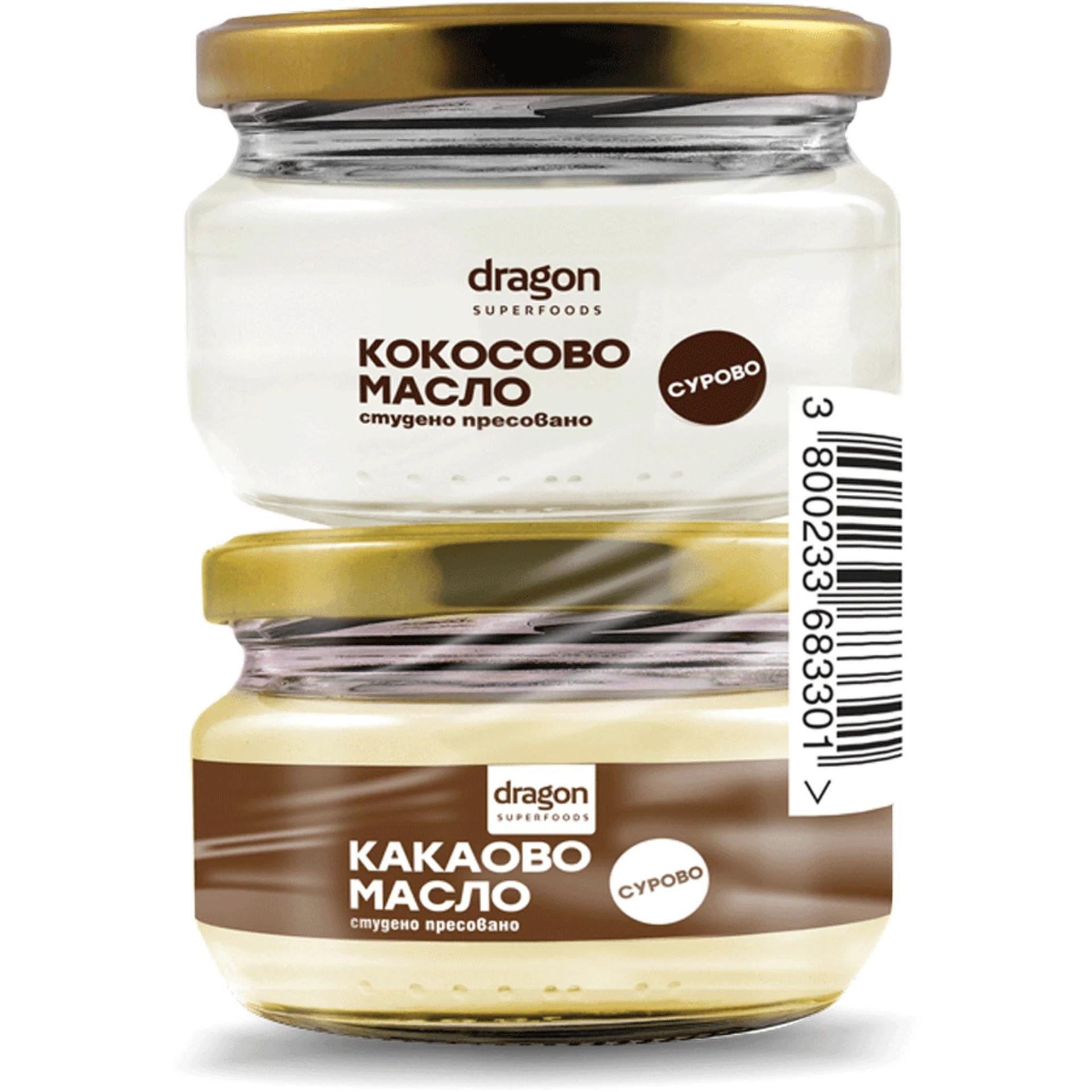Dragon Superfoods био кокосово и био какаово масло, промо пакет, 100 мл + 100 мл | Драгон Суперфуудс