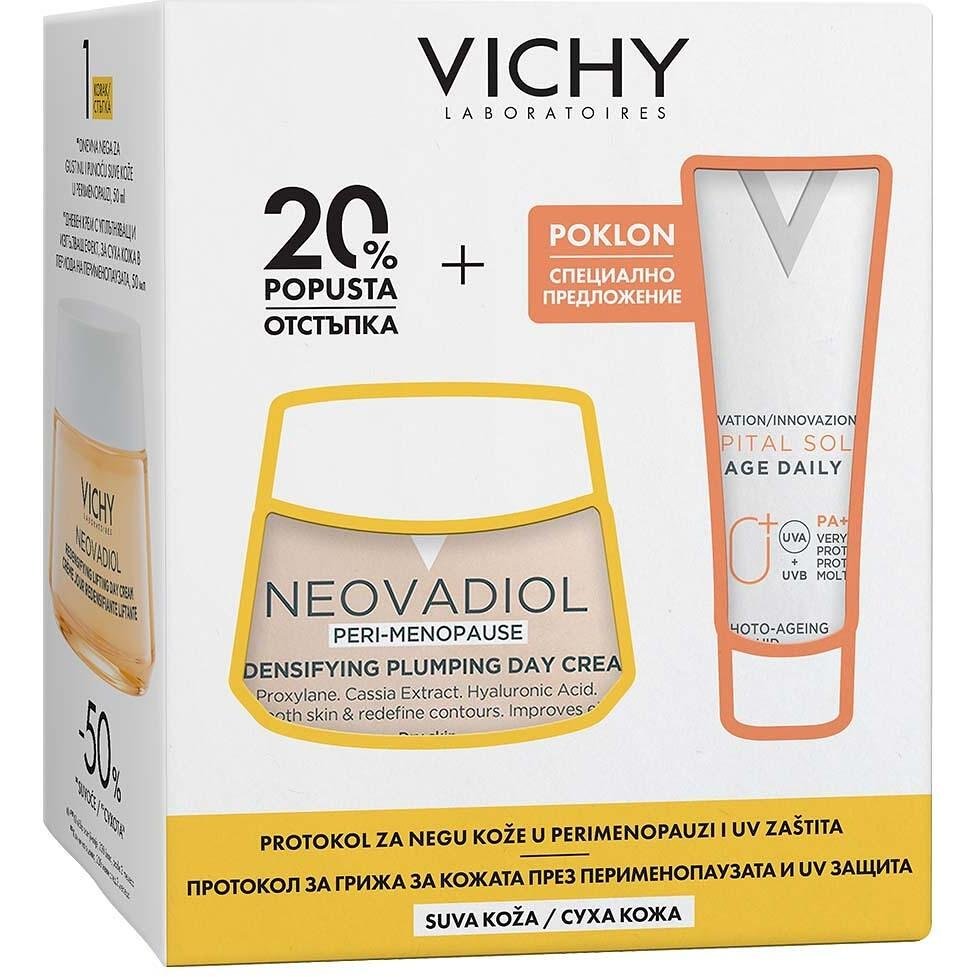 Vichy Neovadiol дневен крем за суха кожа в перименопаузата 50 мл, Capital Soleil UV-Age Daily флуид SPF50+ 15 мл | Виши