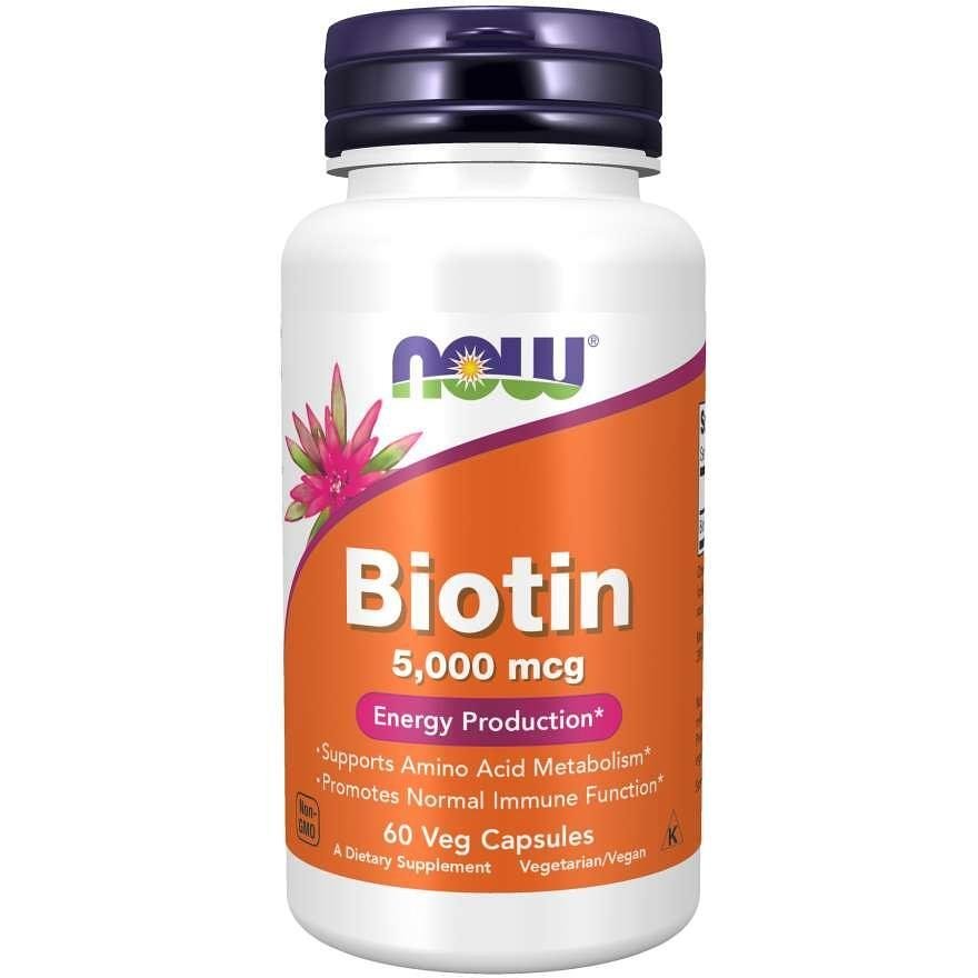 Now Biotin витамин B7 500 мкг, 60 капсули | Нау