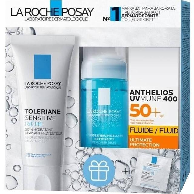 La Roche-Posay Toleriane Riche крем за лице с три комплимента подарък, 40 мл | Ла Рош-Позе
