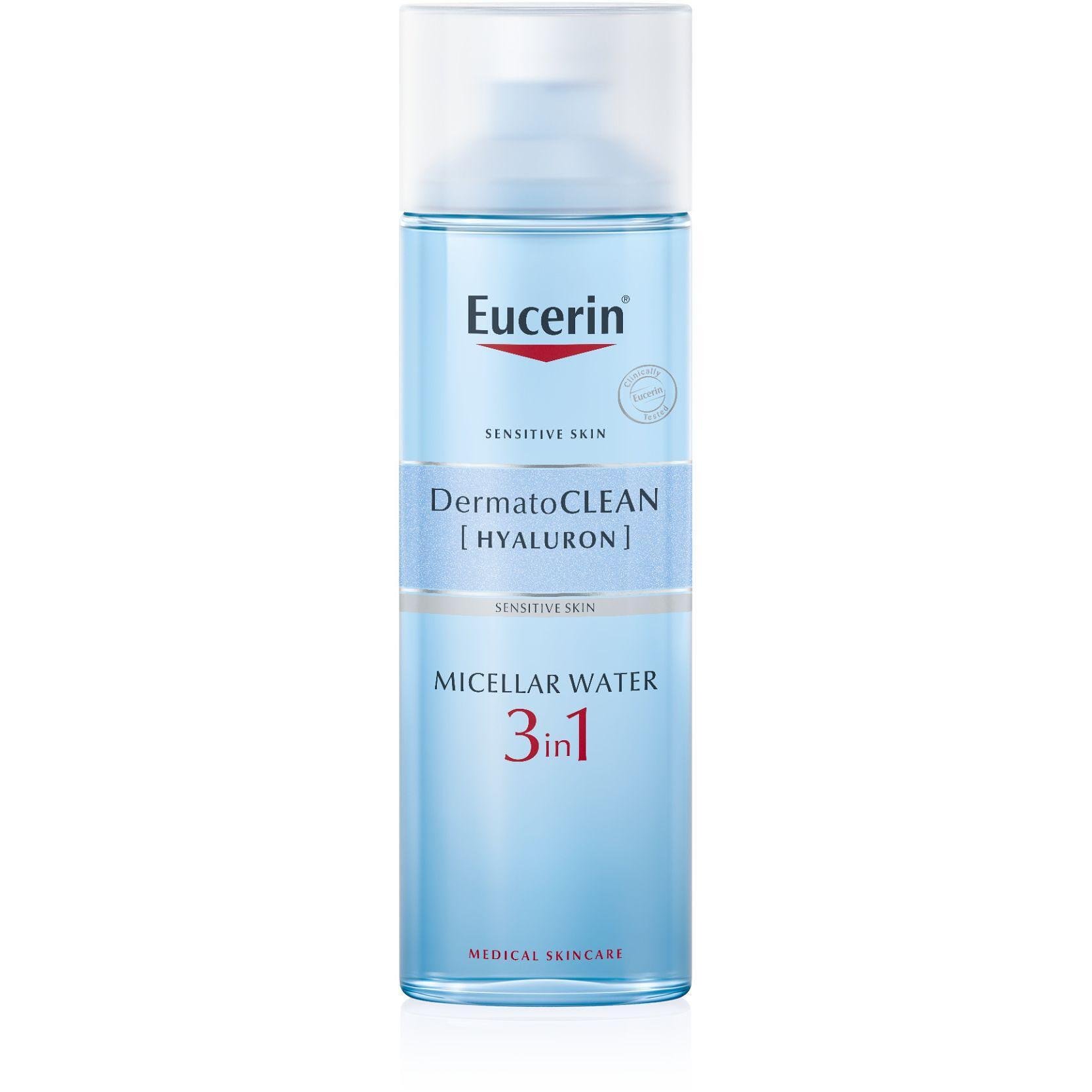 Eucerin Dermatoclean мицеларна вода 3 в 1 за всеки тип кожа с хиалурон, 200 мл | Еусерин