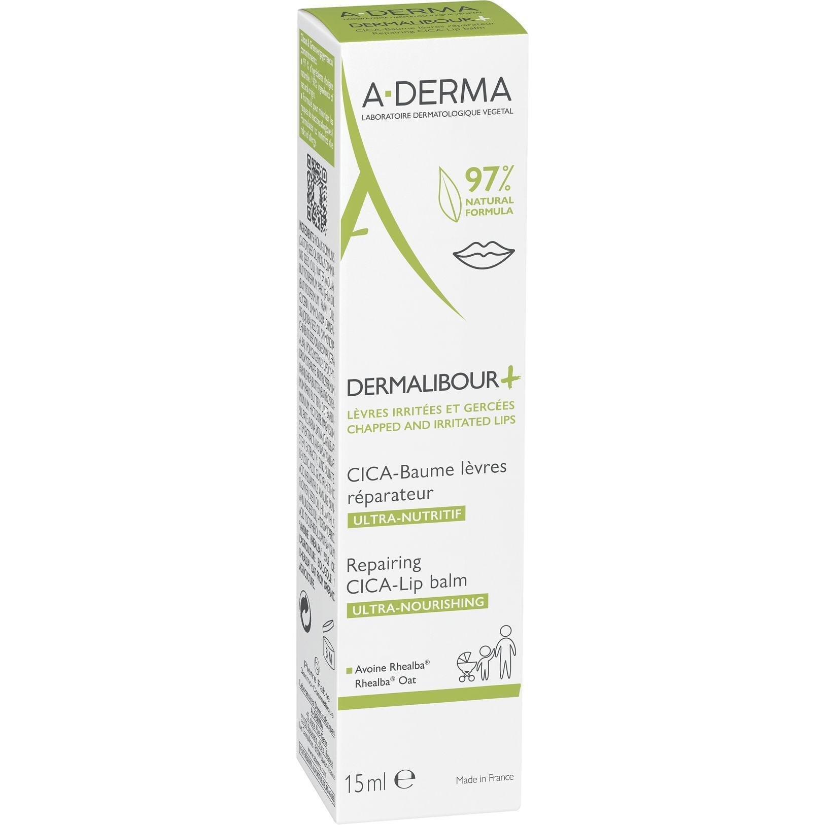 A-Derma Dermalibour крем за устни, 15 мл | А-Дерма